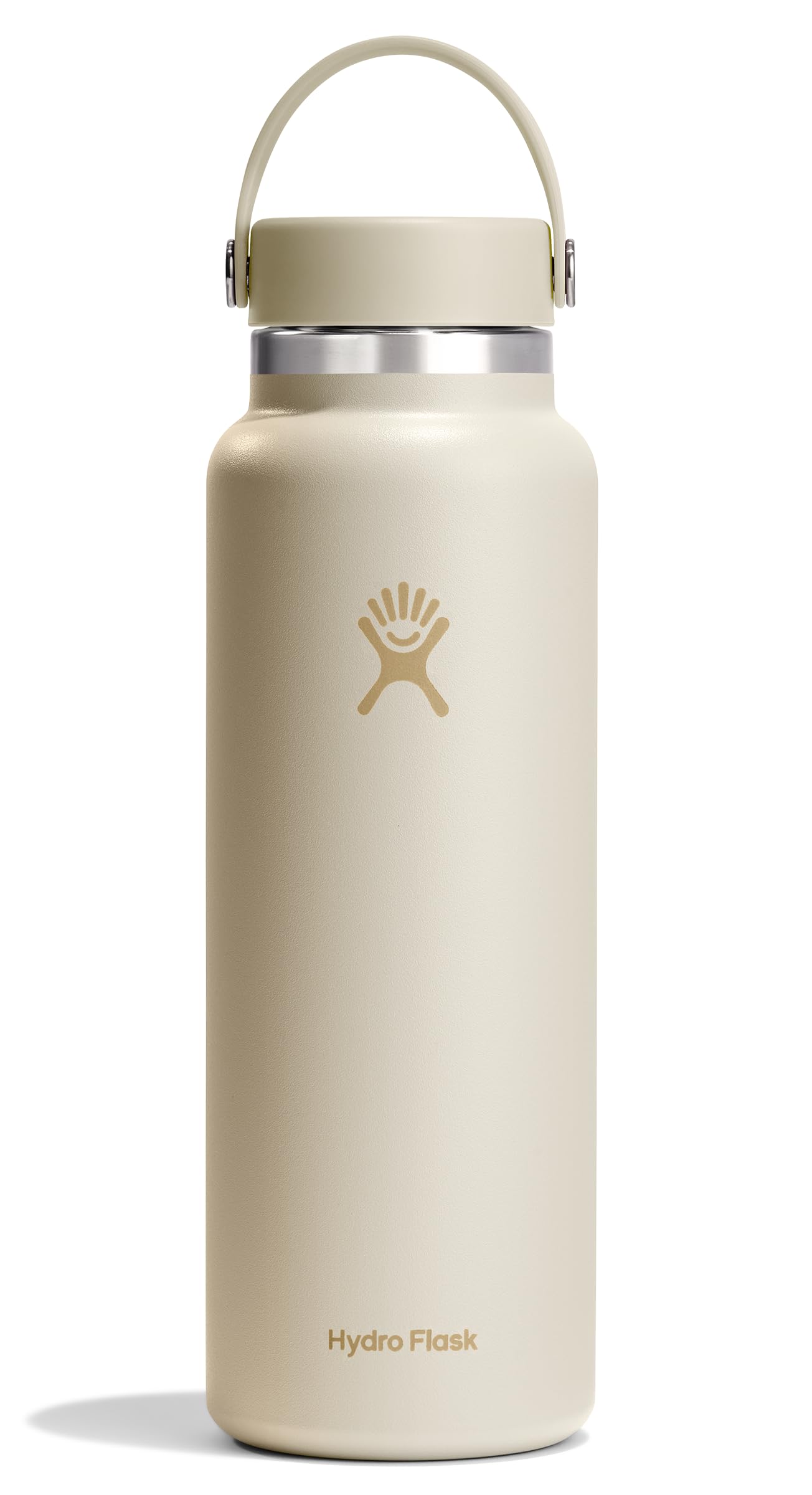 Hydro Flask Water Bottle - Insulated Stainless Steel - Wide Mouth Flex Lid, Non Spill, Leakproof and Refillable in 32 Oz White