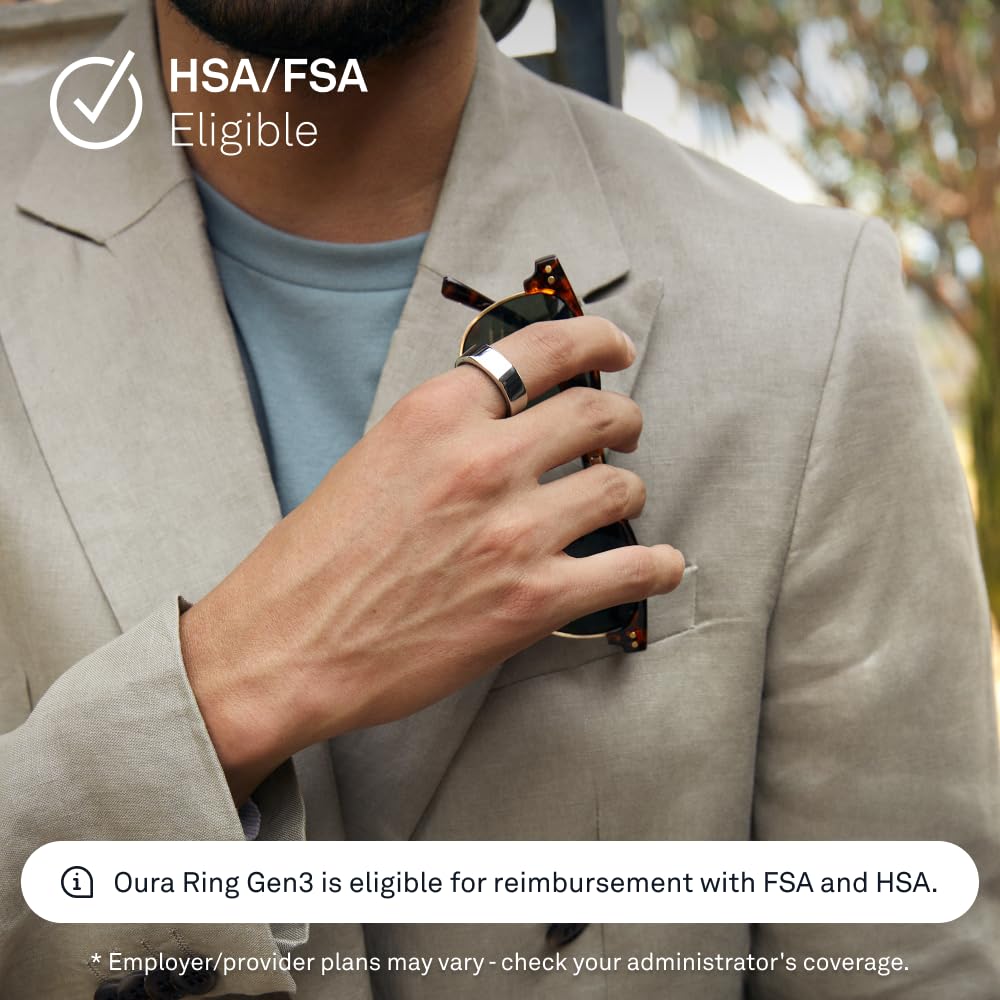 Oura Ring Gen3 Horizon - Black - Size 10 - Smart Ring - Size First with Oura Ring Gen3 Sizing Kit - Sleep Tracking Wearable - Heart Rate - Fitness Tracker - 5-7 Days Battery Life