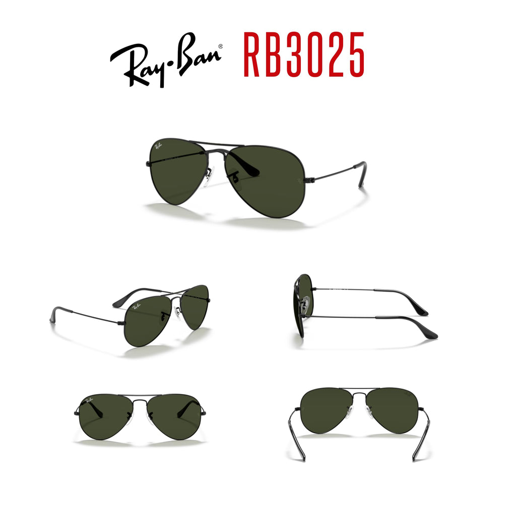 Ray-Ban RB3025 Metal Aviator Sunglasses For Men For Women +BUNDLE with ACCESSORY EYEWEAR KIT