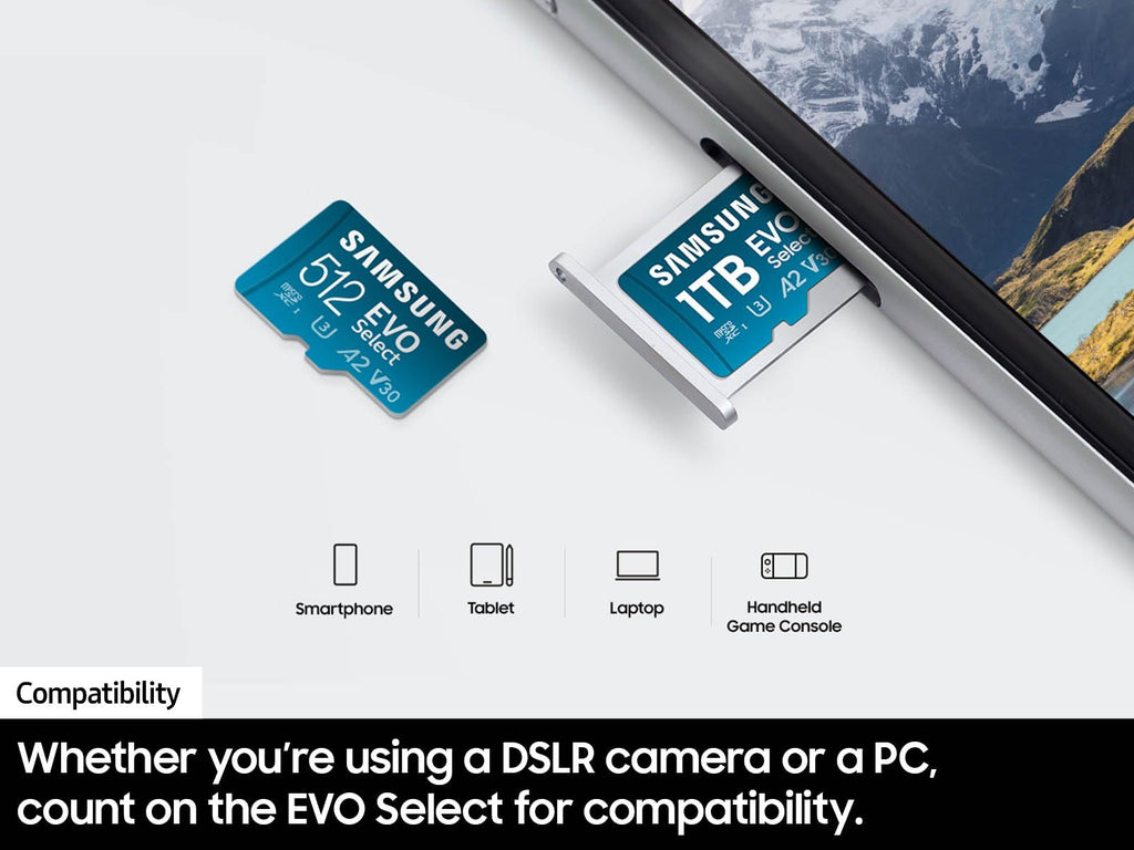 SAMSUNG EVO Select Micro SD-Memory-Card + Adapter, 128GB microSDXC 130MB/s Full HD & 4K UHD, UHS-I, U3, A2, V30, Expanded Storage for Android Smartphones, Tablets, Nintendo-Switch (MB-ME128KA/AM)