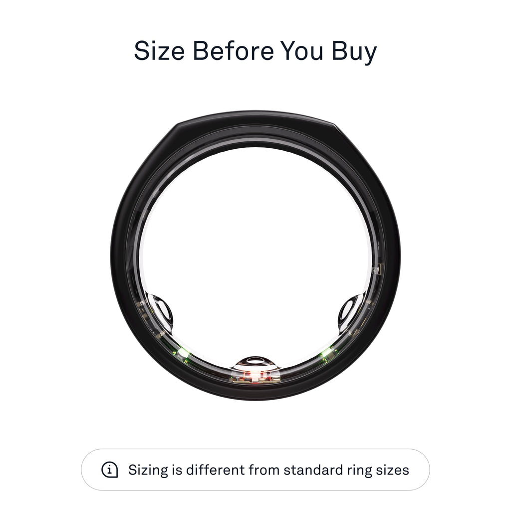 Oura Ring Gen3 Horizon - Black - Size 10 - Smart Ring - Size First with Oura Ring Gen3 Sizing Kit - Sleep Tracking Wearable - Heart Rate - Fitness Tracker - 5-7 Days Battery Life