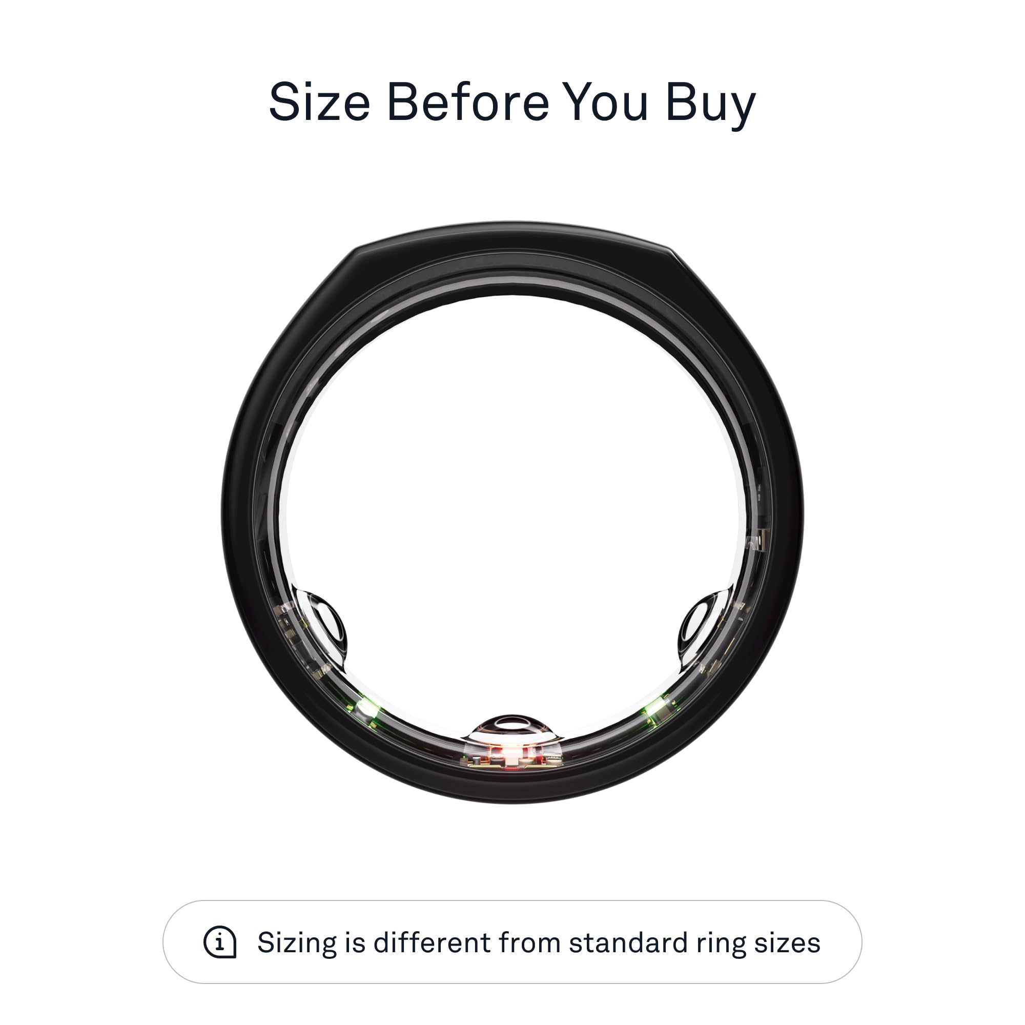 Oura Ring Gen3 Horizon - Black - Size 10 - Smart Ring - Size First with Oura Ring Gen3 Sizing Kit - Sleep Tracking Wearable - Heart Rate - Fitness Tracker - 5-7 Days Battery Life