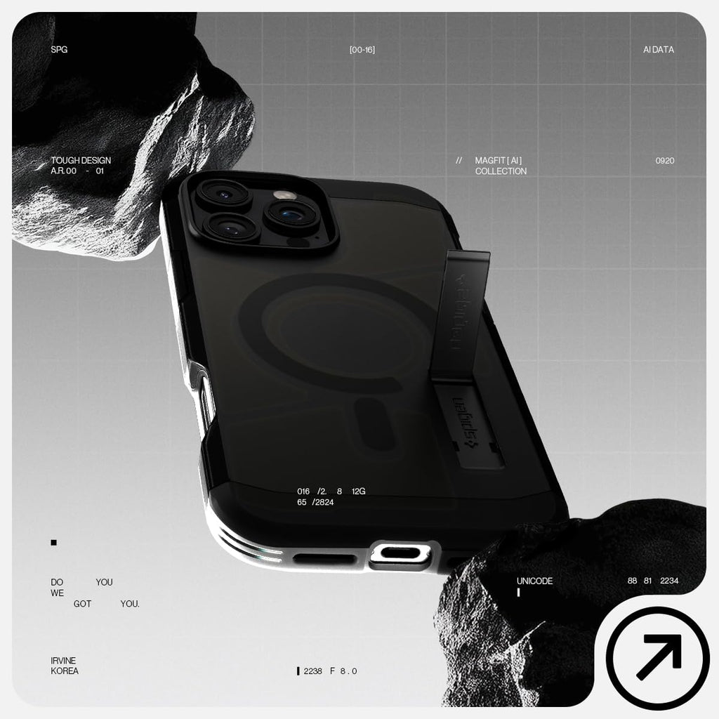 Spigen Tough Armor MagFit Designed for iPhone 15 Case (2023) [Kickstand] [Military-Grade Protection] Compatible with MagSafe - Black
