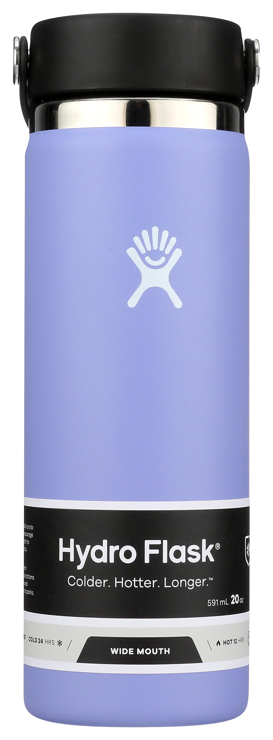Hydro Flask Water Bottle - Insulated Stainless Steel - Wide Mouth Flex Lid, Non Spill, Leakproof and Refillable in 32 Oz White