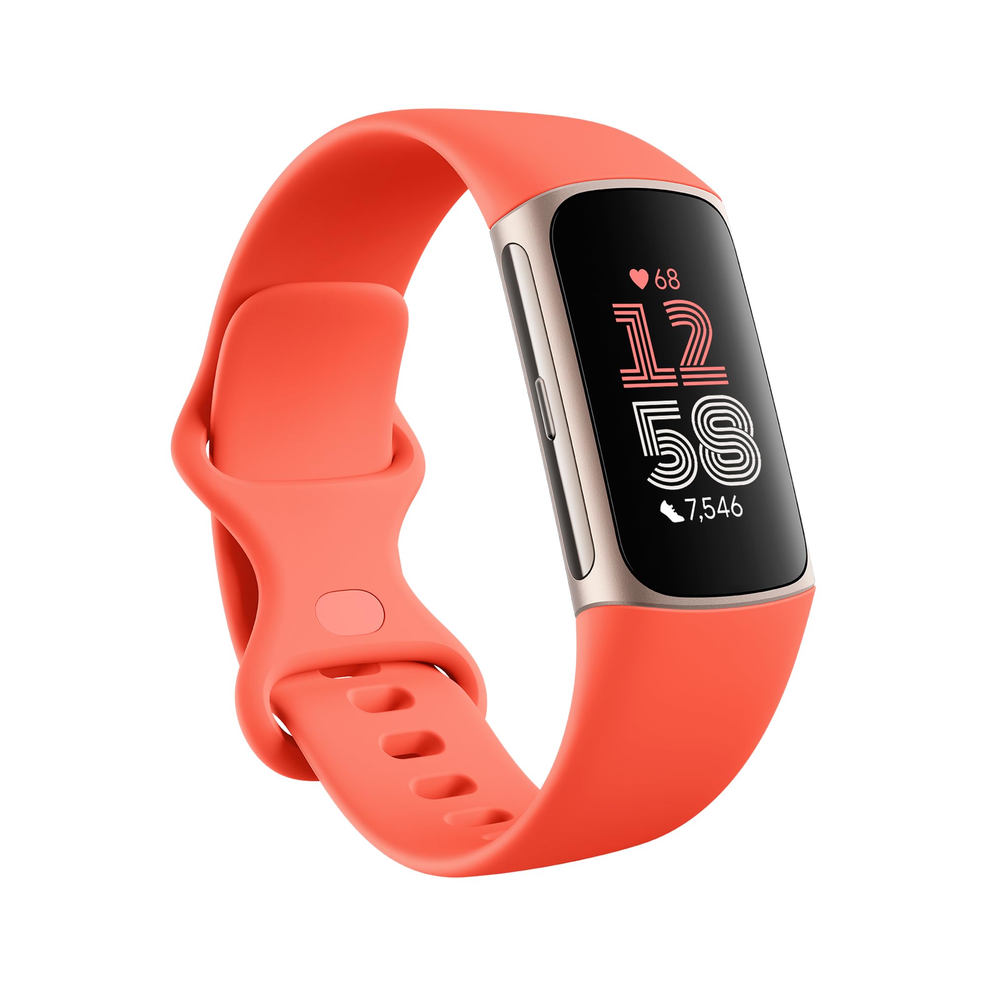 Fitbit Charge 6 Fitness Tracker with Google apps, Heart Rate on Exercise Equipment, 6-Months Premium Membership Included, GPS, Health Tools and More, Obsidian/Black, One Size (S & L Bands Included)