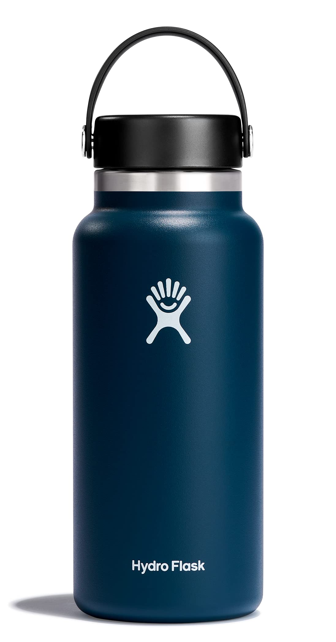 Hydro Flask Water Bottle - Insulated Stainless Steel - Wide Mouth Flex Lid, Non Spill, Leakproof and Refillable in 32 Oz White