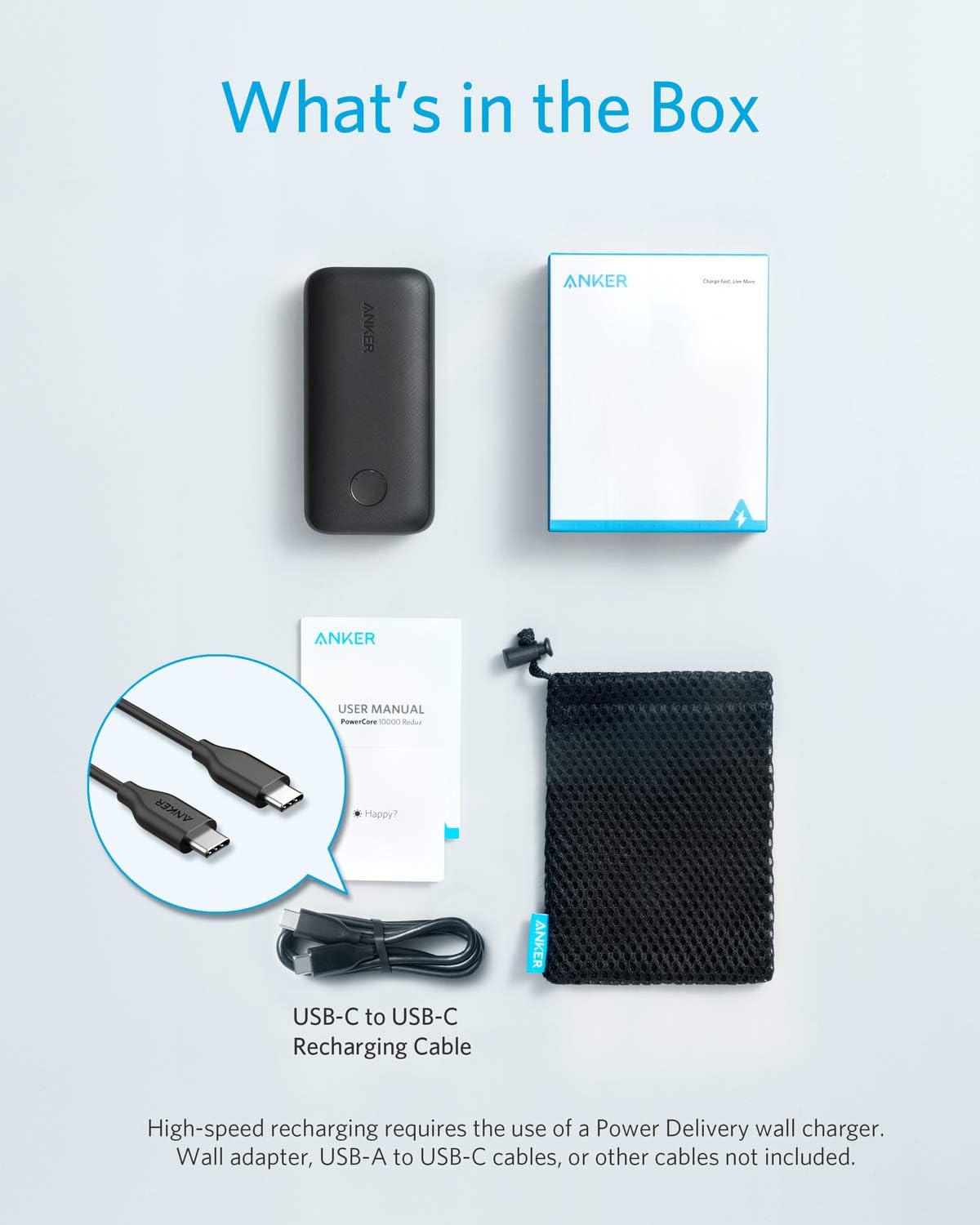 Anker PowerCore 10000 PD Redux, 10000mAh Power Bank USB-C Power Delivery (18W) Portable Charger for iPhone 11/11 Pro / 11 Pro Max / 8 / X/XS Samsung S10, Pixel 3/3XL, iPad Pro 2018, and More
