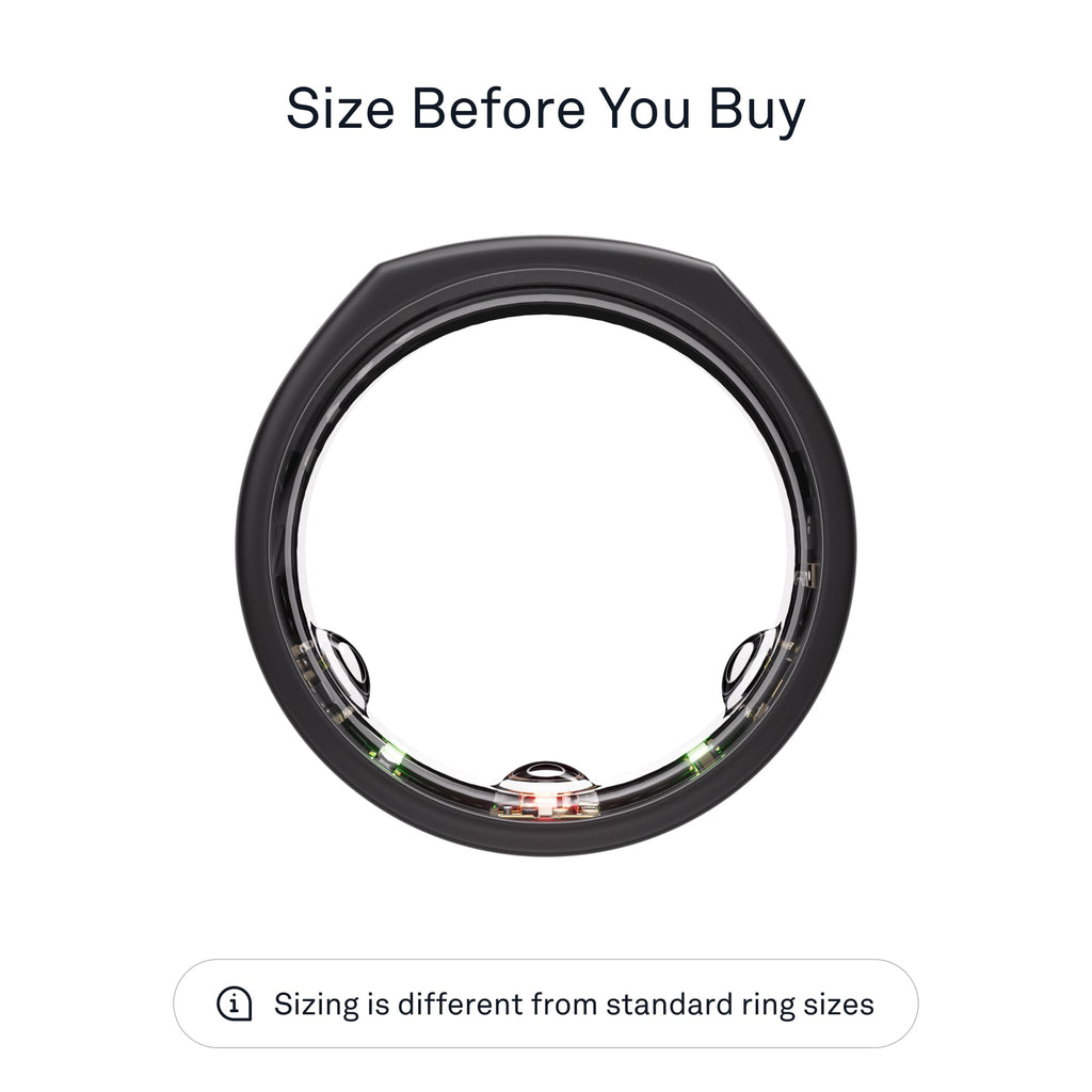 Oura Ring Gen3 Horizon - Black - Size 10 - Smart Ring - Size First with Oura Ring Gen3 Sizing Kit - Sleep Tracking Wearable - Heart Rate - Fitness Tracker - 5-7 Days Battery Life