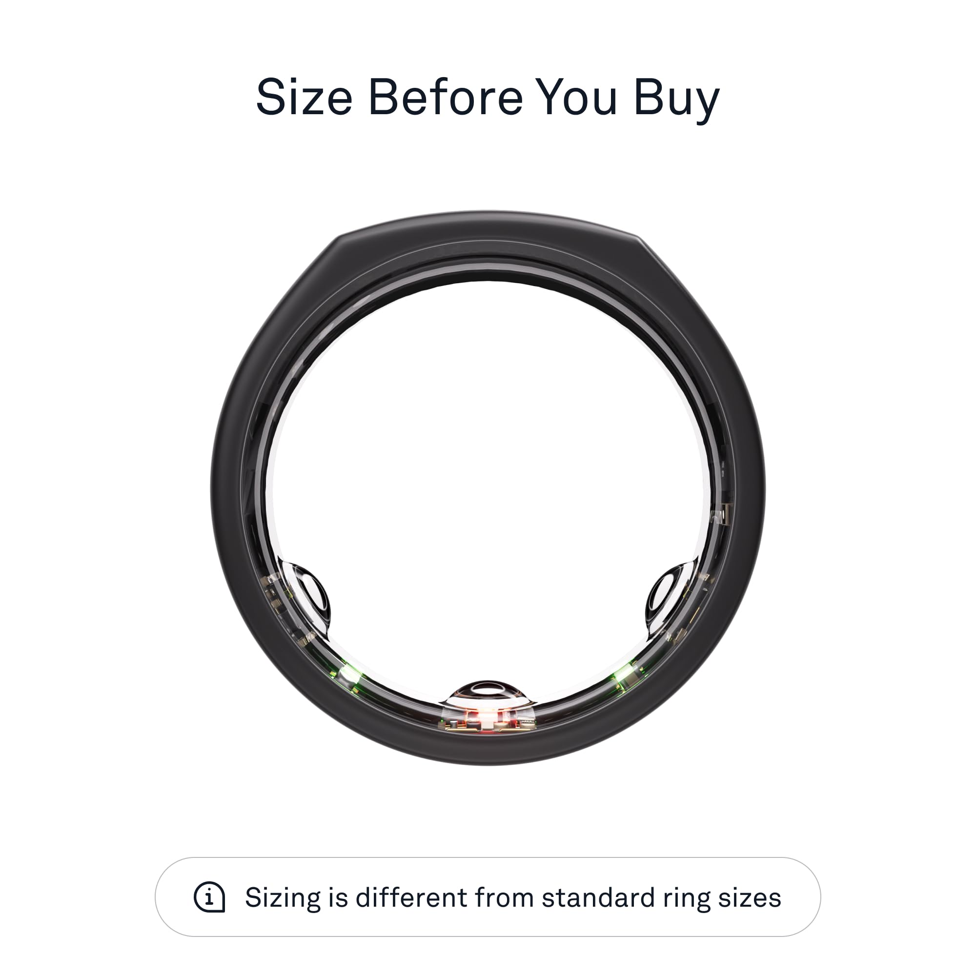 Oura Ring Gen3 Horizon - Black - Size 10 - Smart Ring - Size First with Oura Ring Gen3 Sizing Kit - Sleep Tracking Wearable - Heart Rate - Fitness Tracker - 5-7 Days Battery Life
