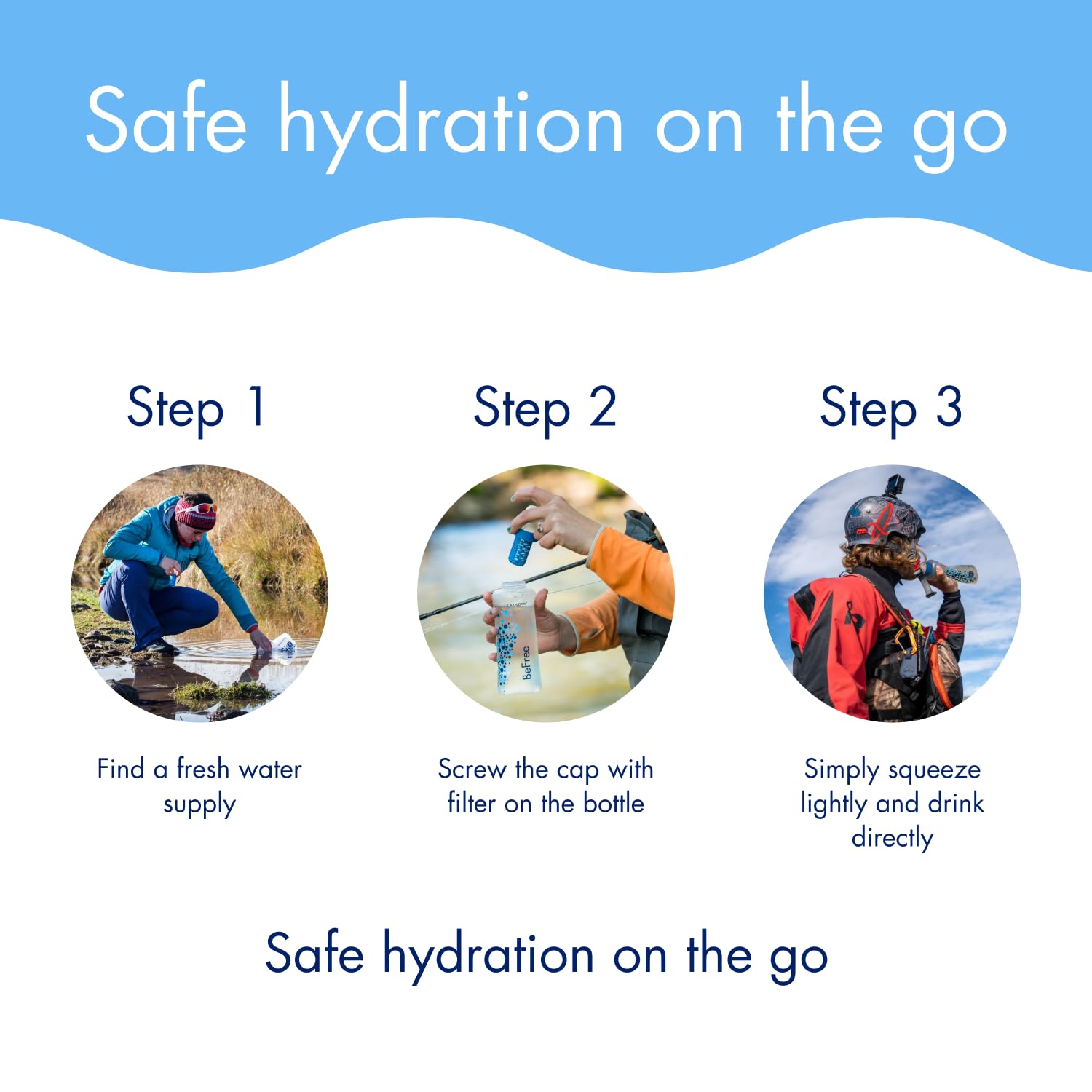 Katadyn BeFree 1.0L Ultralight Collapsible Water Filter Bottle for Hiking, Camping, Backpacking