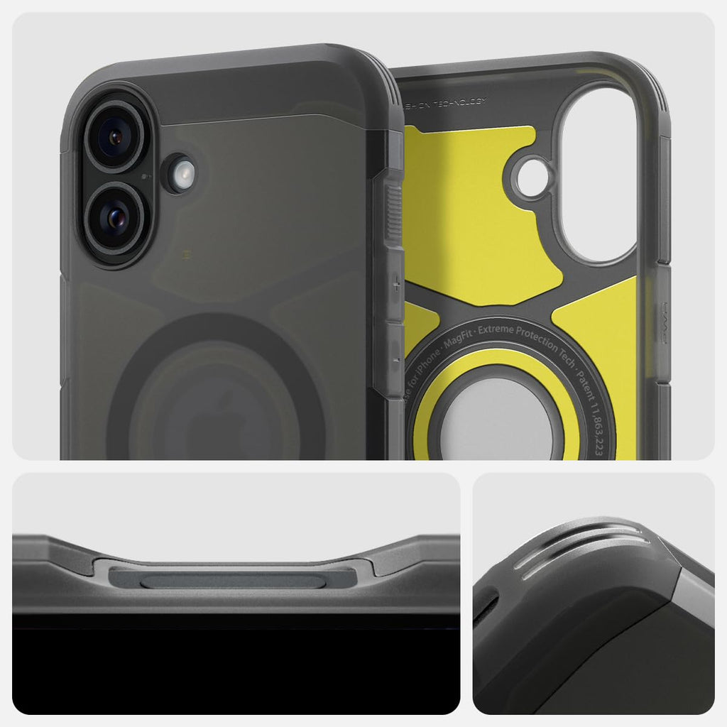 Spigen Tough Armor MagFit Designed for iPhone 15 Case (2023) [Kickstand] [Military-Grade Protection] Compatible with MagSafe - Black