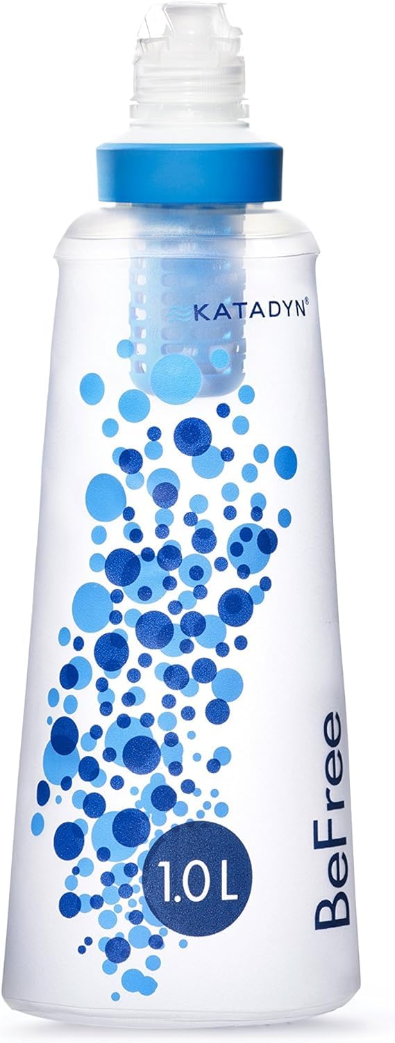 Katadyn BeFree 1.0L Ultralight Collapsible Water Filter Bottle for Hiking, Camping, Backpacking