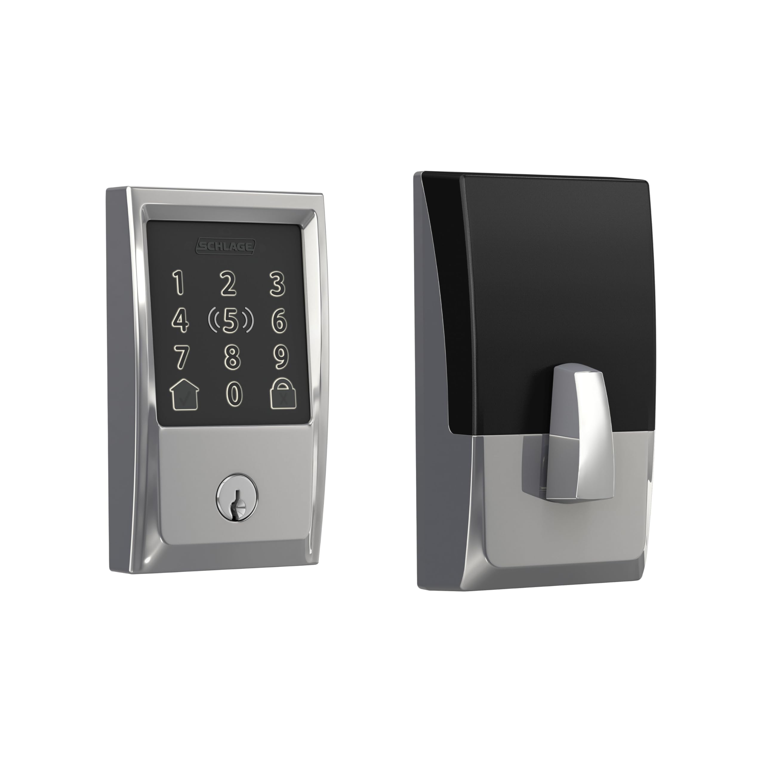 Schlage Encode Plus Smart Wi-Fi Lock for Front Door, Keyless Entry Deadbolt, Unlock with Apple Watch, Built-in WiFi and App Control, Easy Install, Alexa & Apple HomeKit Compatible, Satin Nickel