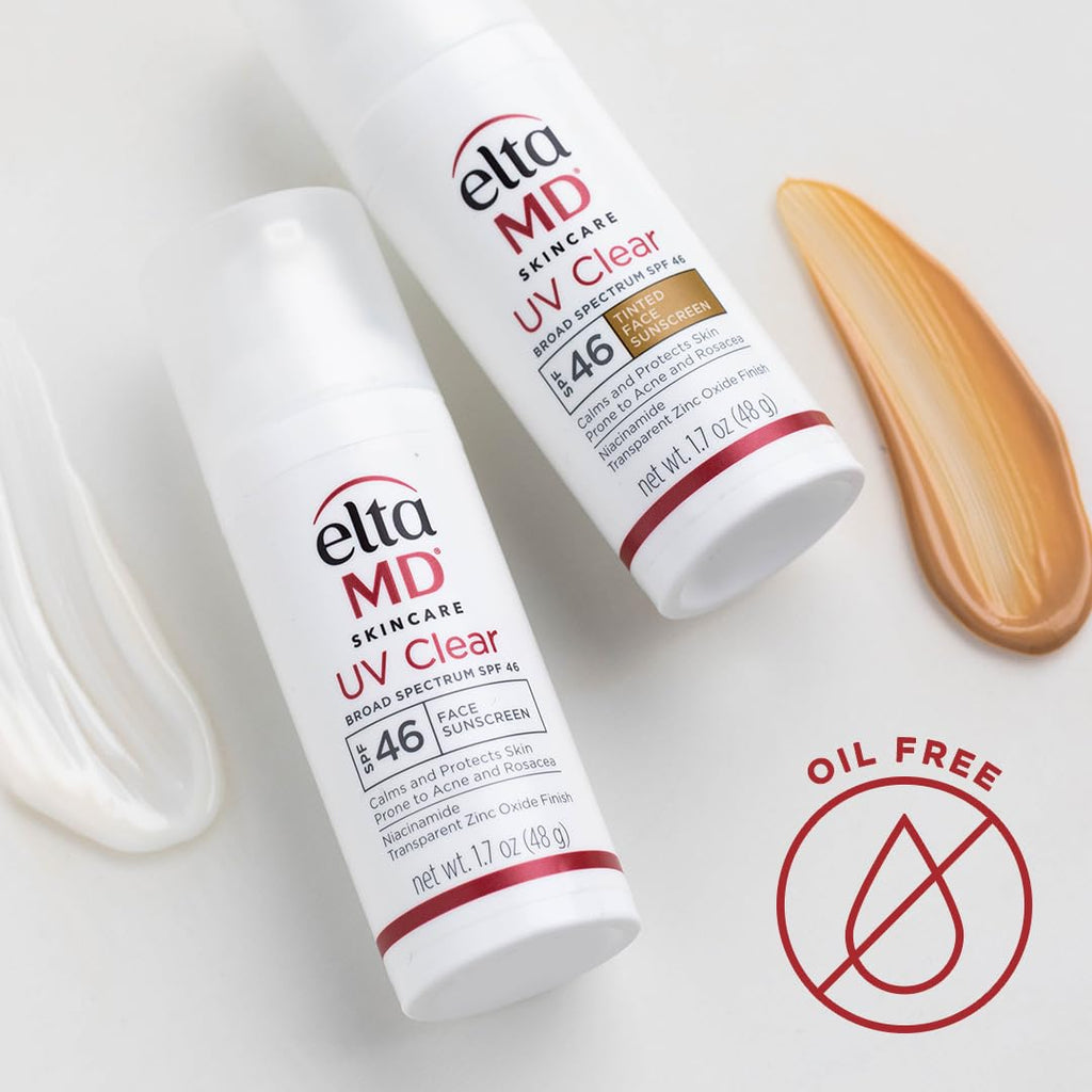 EltaMD UV Clear Tinted Face Sunscreen SPF 46, Oil Free Sunscreen for Sensitive Skin with Zinc Oxide, Dermatologist Recommended