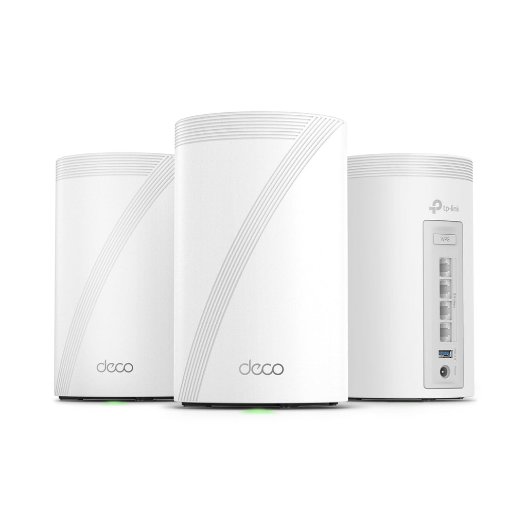 TP-Link Deco XE75 AXE5400 Tri-Band WiFi 6E Mesh System - Wi-Fi up to 7200 Sq.Ft, Engadget Rated Best Mesh for Most People, Replaces WiFi Router and Extender, AI-Driven Mesh New 6GHz Band, 3-Pack