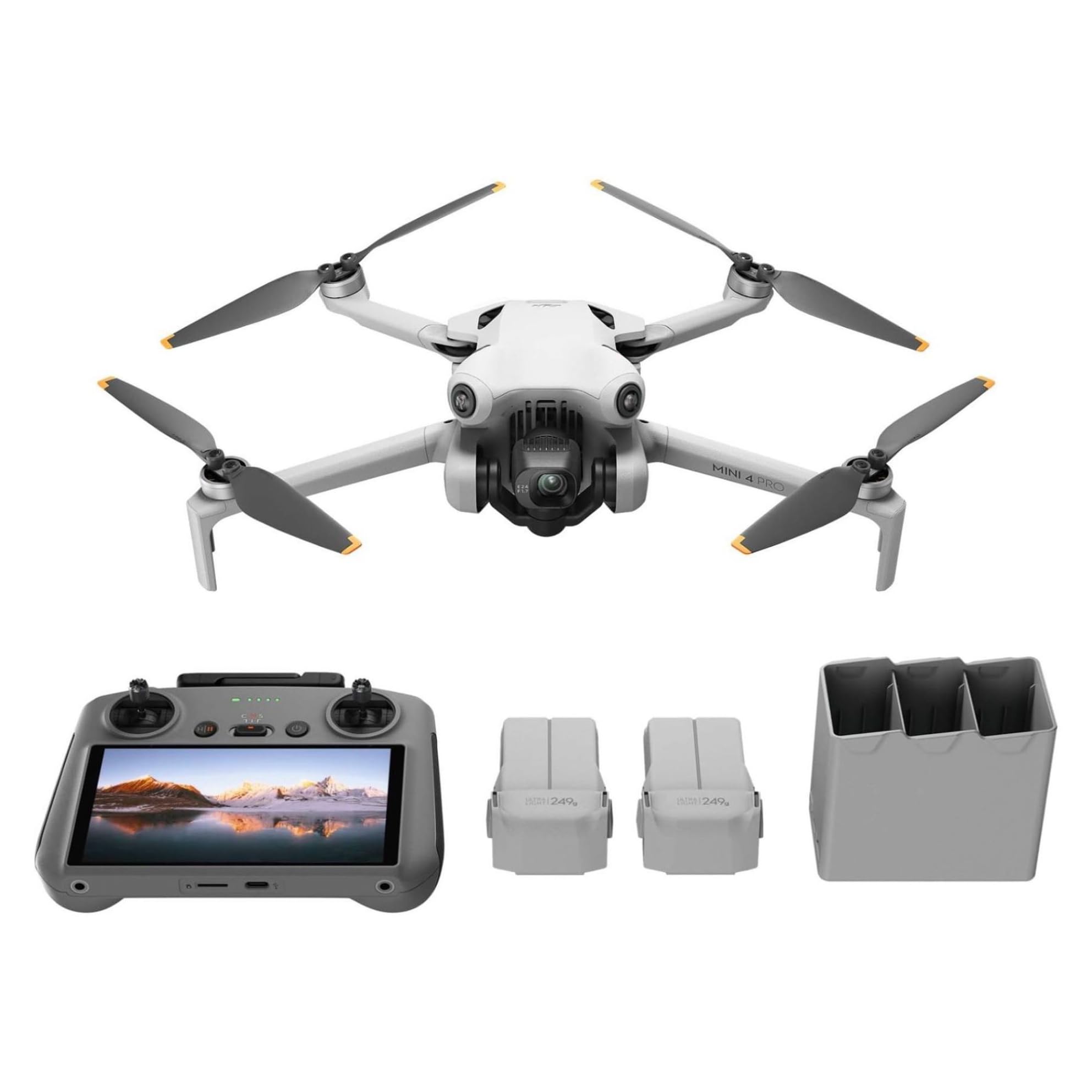 DJI Mini 4 Pro (DJI RC 2), Drones with Camera for Adults 4K, Under 0.549 lbs/249 g, 34 Mins Flight Time, 20km Max Video Transmission Distance, Omnidirectional Vision Sensing, Mini Drone for Beginners