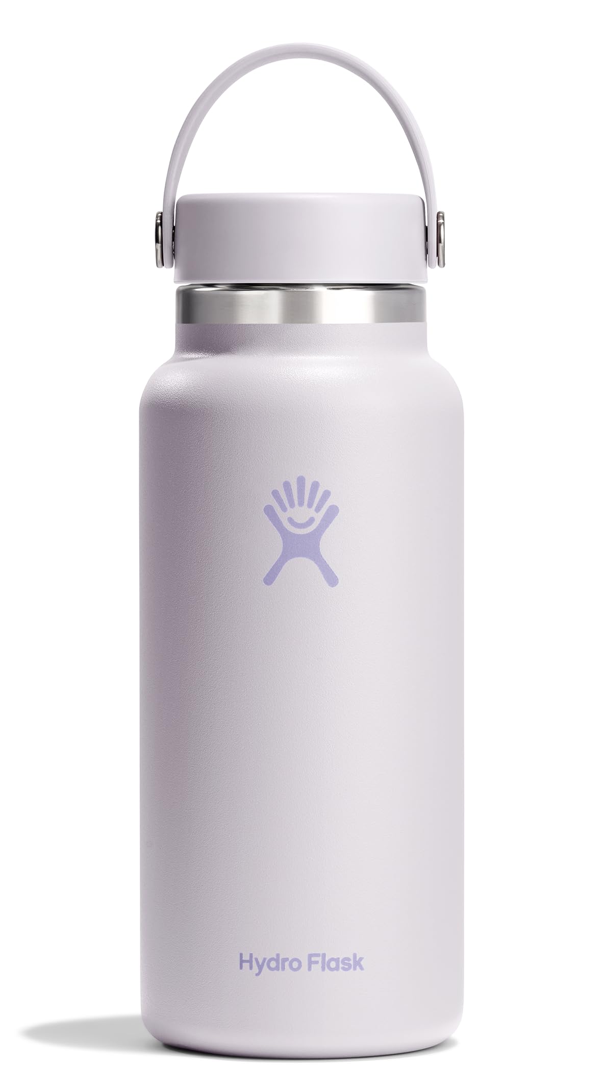 Hydro Flask Water Bottle - Insulated Stainless Steel - Wide Mouth Flex Lid, Non Spill, Leakproof and Refillable in 32 Oz White