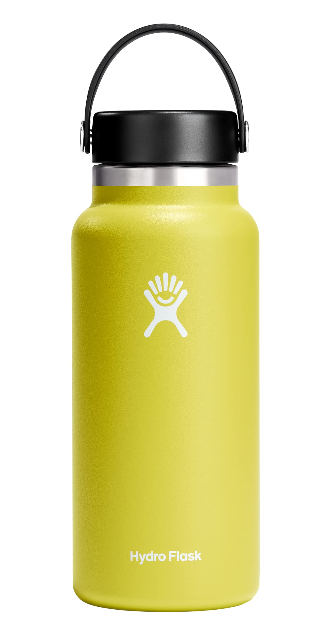Hydro Flask Water Bottle - Insulated Stainless Steel - Wide Mouth Flex Lid, Non Spill, Leakproof and Refillable in 32 Oz White