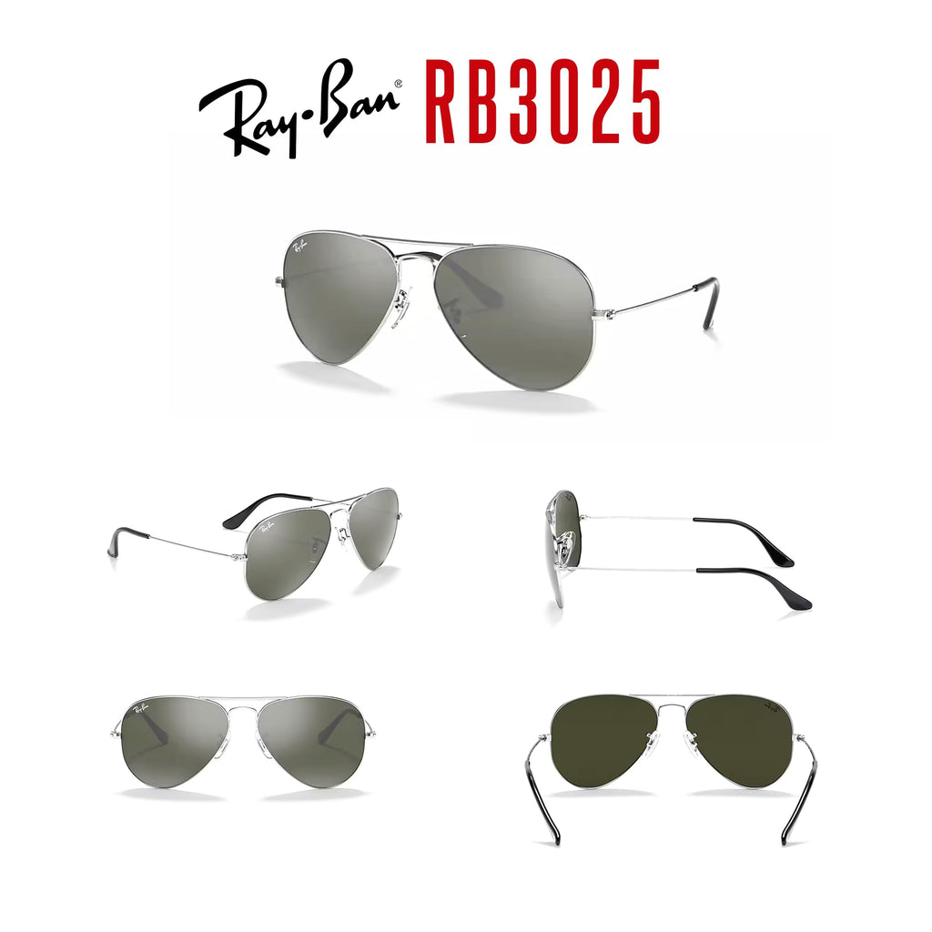 Ray-Ban RB3025 Metal Aviator Sunglasses For Men For Women +BUNDLE with ACCESSORY EYEWEAR KIT