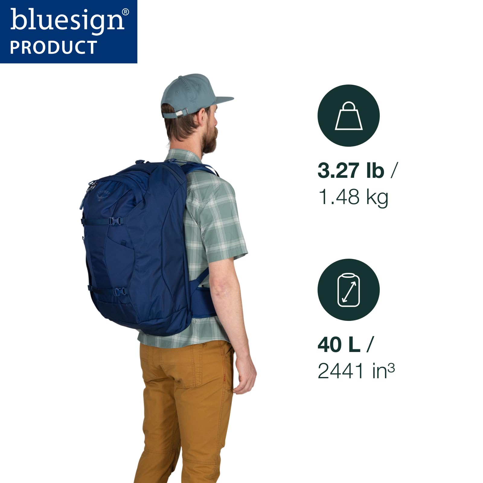 Osprey Farpoint 40L Men's Travel Backpack - Carry On Bag with Laptop Sleeve and Toiletry Pocket, Black