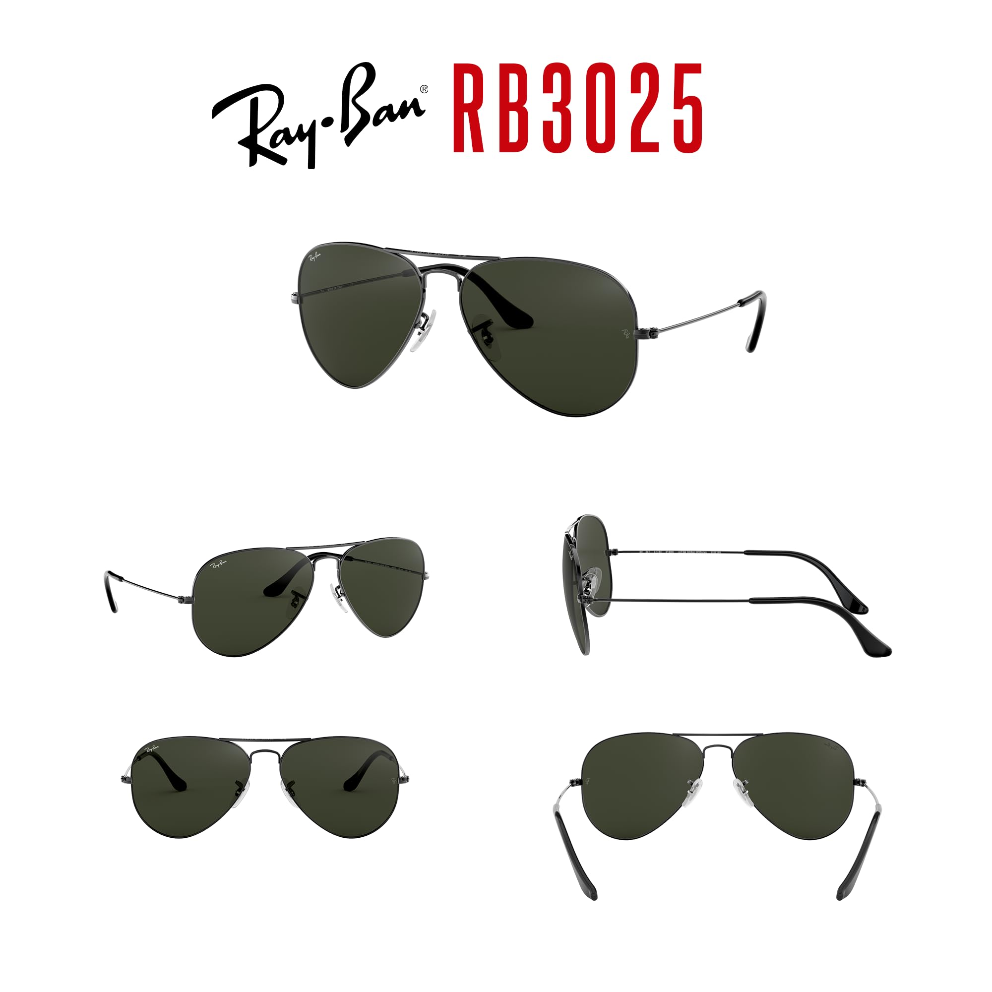 Ray-Ban RB3025 Metal Aviator Sunglasses For Men For Women +BUNDLE with ACCESSORY EYEWEAR KIT