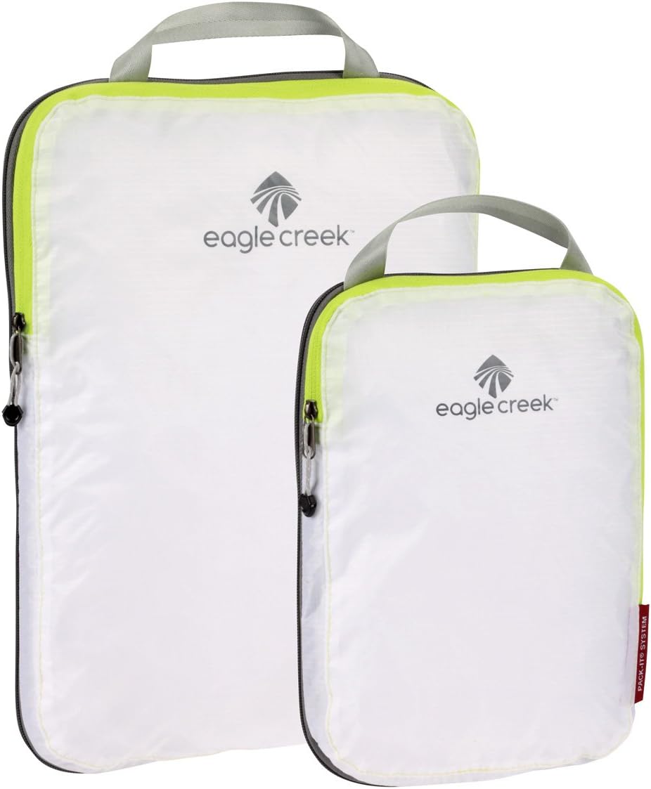 Eagle Creek Pack-It Specter Compression Packing Cubes Set, White/Strobe - Small/Medium