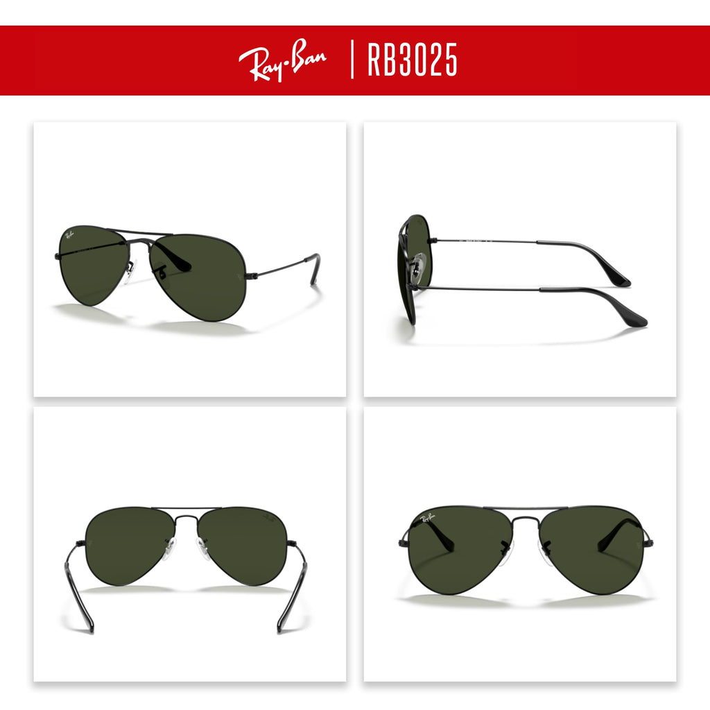 Ray-Ban RB3025 Metal Aviator Sunglasses For Men For Women +BUNDLE with ACCESSORY EYEWEAR KIT