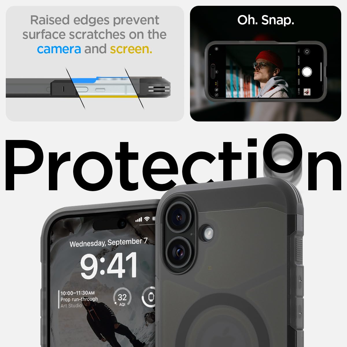 Spigen Tough Armor MagFit Designed for iPhone 15 Case (2023) [Kickstand] [Military-Grade Protection] Compatible with MagSafe - Black