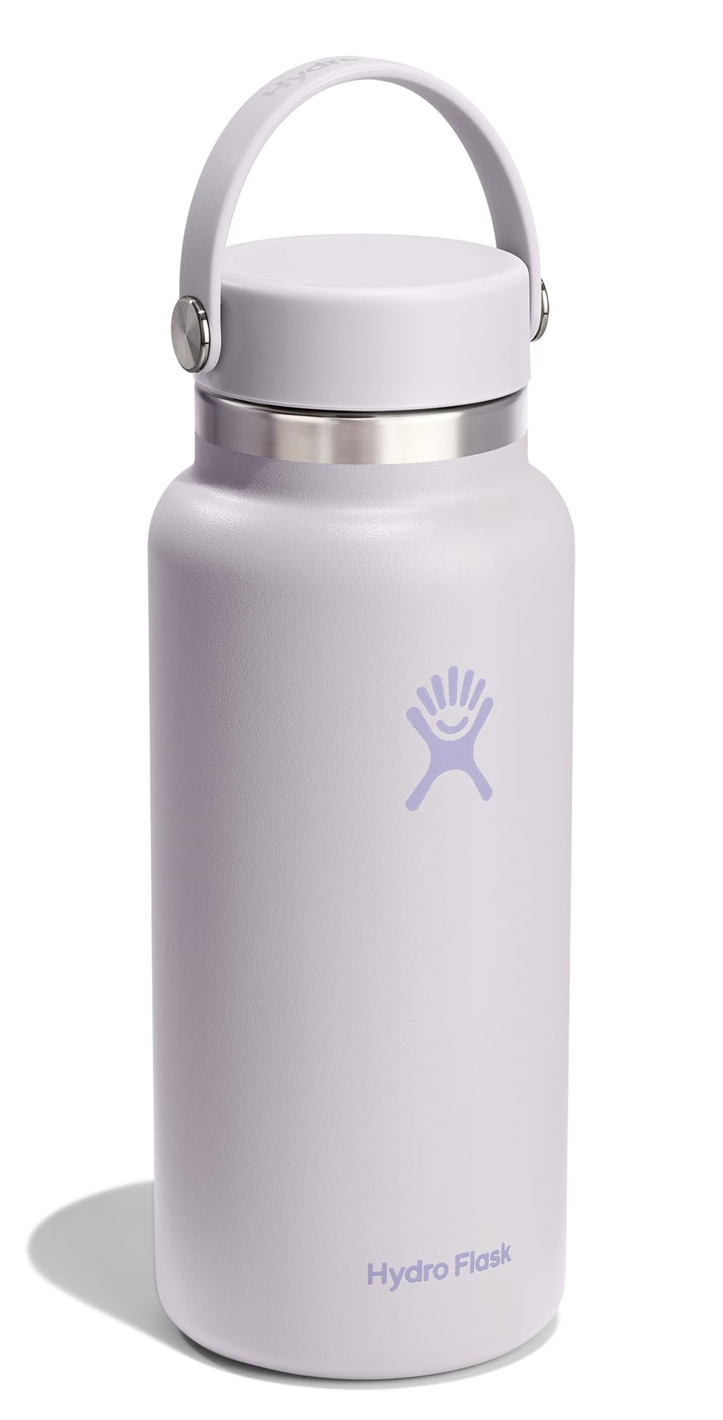 Hydro Flask Water Bottle - Insulated Stainless Steel - Wide Mouth Flex Lid, Non Spill, Leakproof and Refillable in 32 Oz White