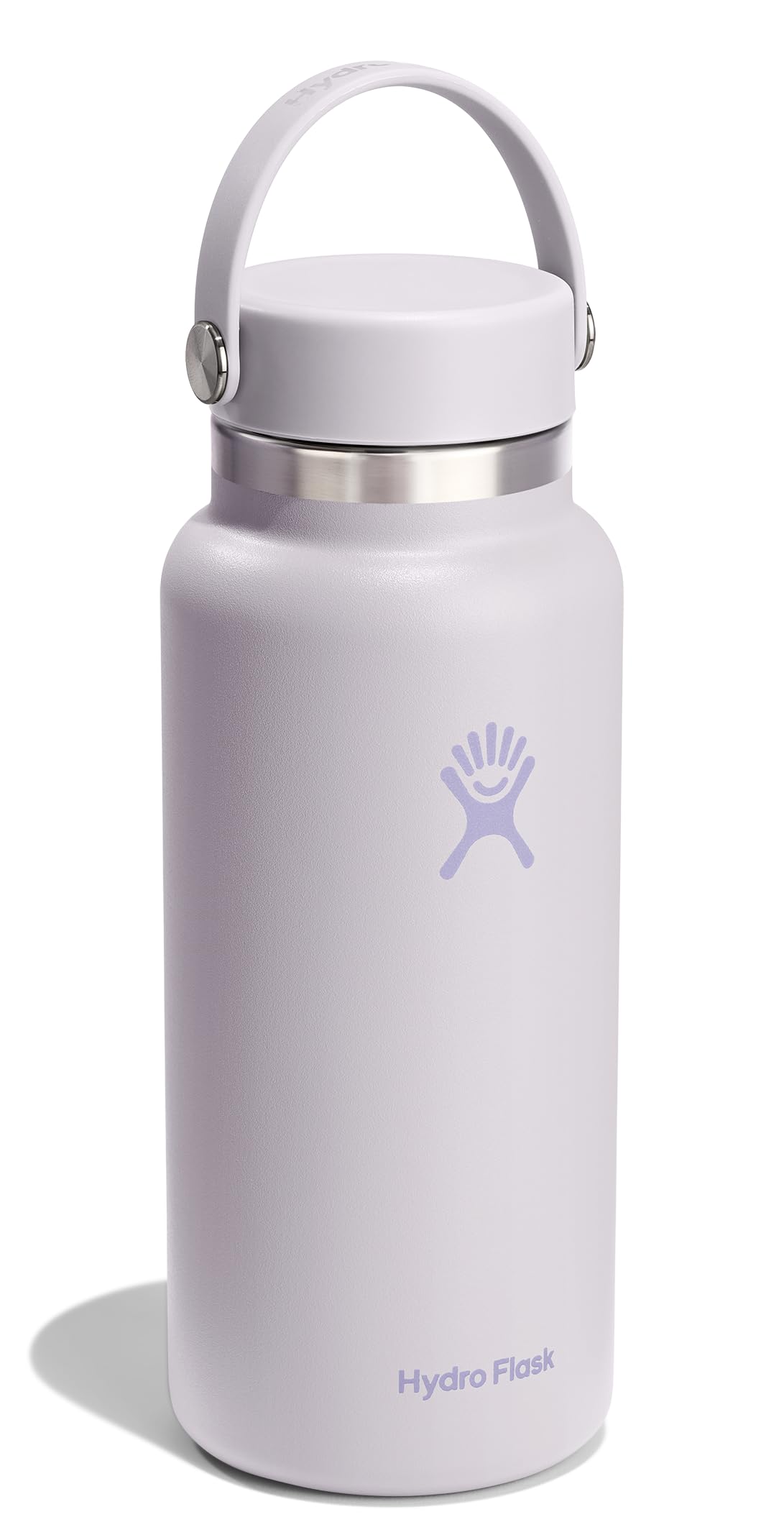 Hydro Flask Water Bottle - Insulated Stainless Steel - Wide Mouth Flex Lid, Non Spill, Leakproof and Refillable in 32 Oz White