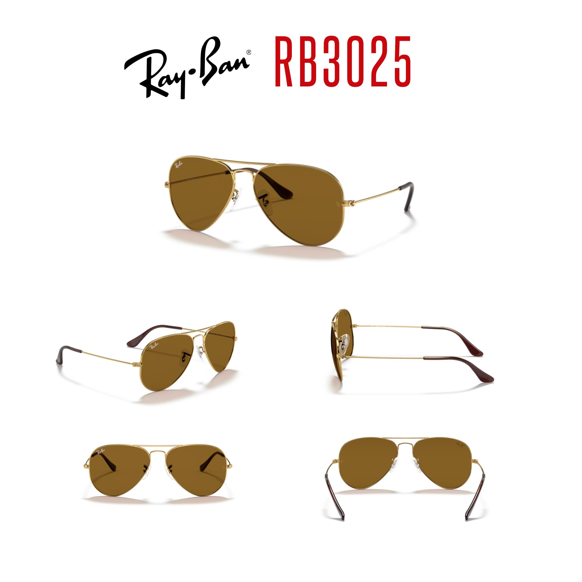 Ray-Ban RB3025 Metal Aviator Sunglasses For Men For Women +BUNDLE with ACCESSORY EYEWEAR KIT