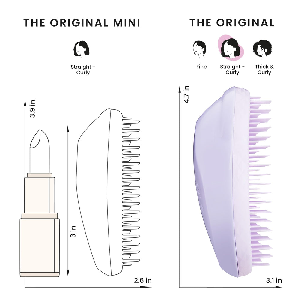 Tangle Teezer Original Detangler Brush, Dry & Wet Hairbrush for All Hair Types, Pink Fizz