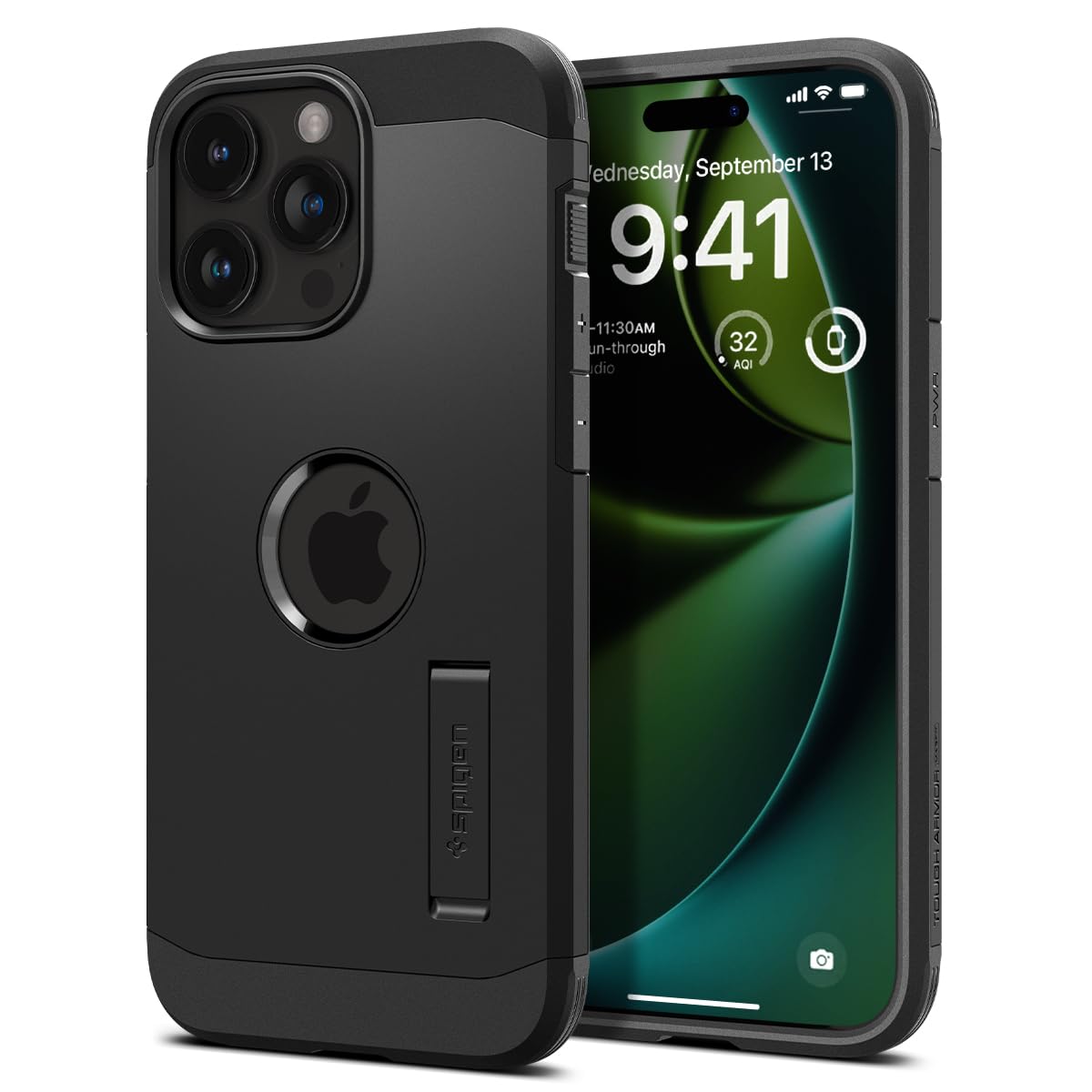 Spigen Tough Armor MagFit Designed for iPhone 15 Case (2023) [Kickstand] [Military-Grade Protection] Compatible with MagSafe - Black