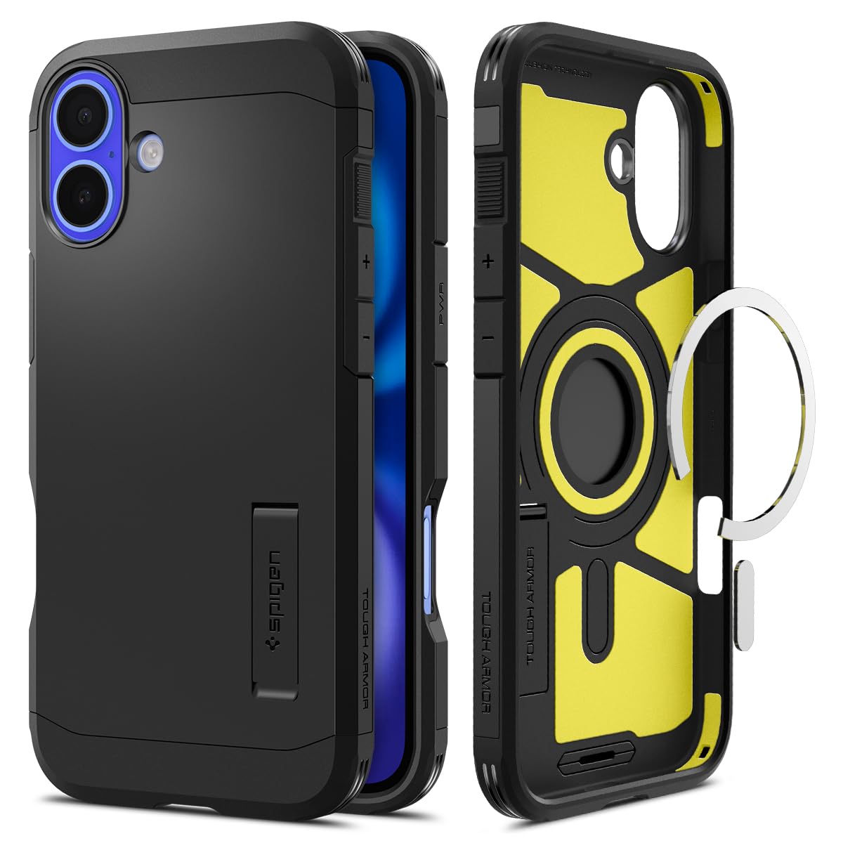 Spigen Tough Armor MagFit Designed for iPhone 15 Case (2023) [Kickstand] [Military-Grade Protection] Compatible with MagSafe - Black
