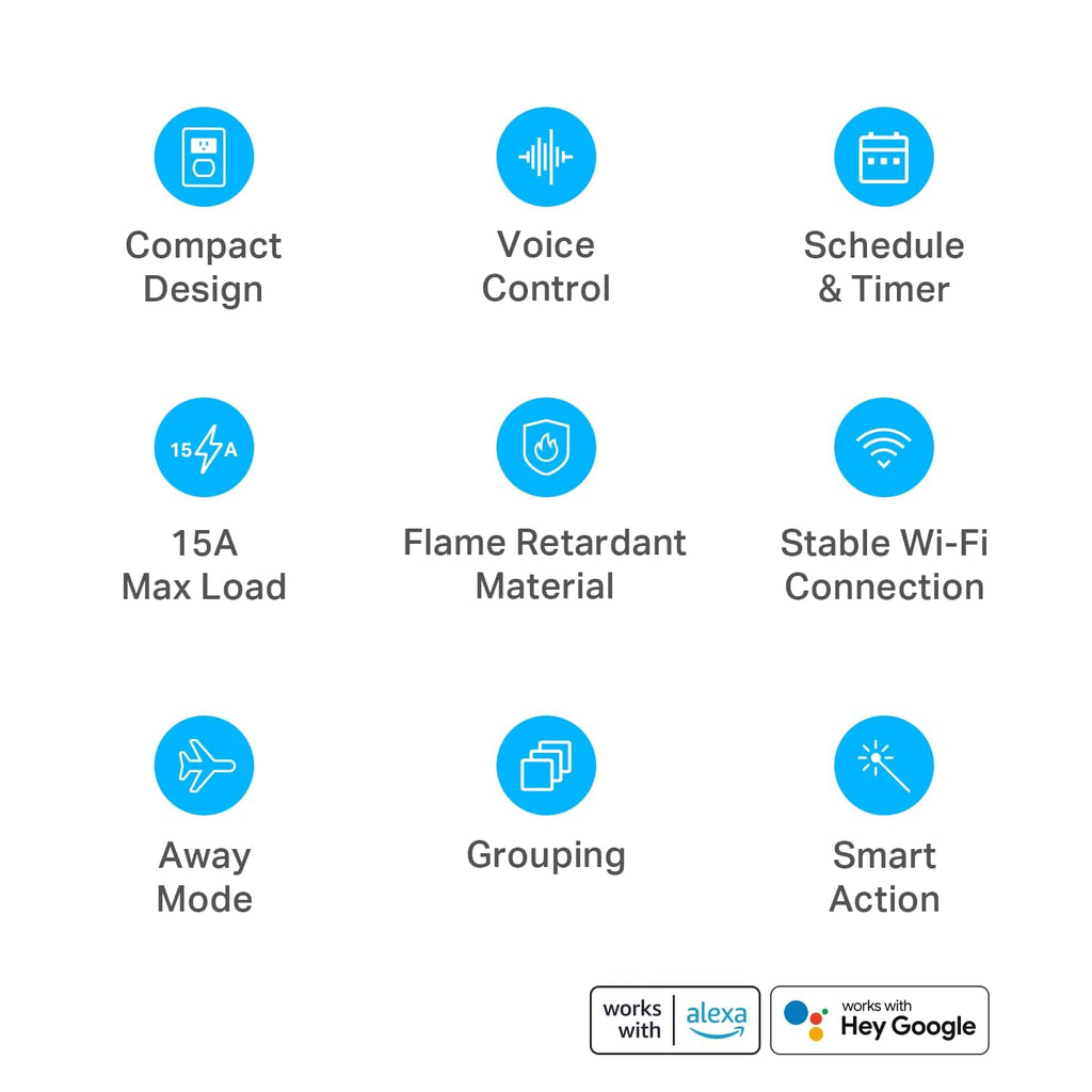 Kasa Smart Plug Mini 15A, Apple HomeKit Supported, Smart Outlet Works with Siri, Alexa & Google Home, UL Certified, App Control, Scheduling, Timer, 2.4G WiFi Only, 4 Count (Pack of 1) (EP25P4), White