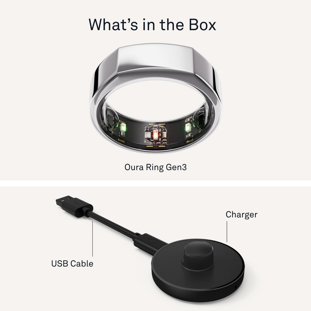 Oura Ring Gen3 Horizon - Black - Size 10 - Smart Ring - Size First with Oura Ring Gen3 Sizing Kit - Sleep Tracking Wearable - Heart Rate - Fitness Tracker - 5-7 Days Battery Life