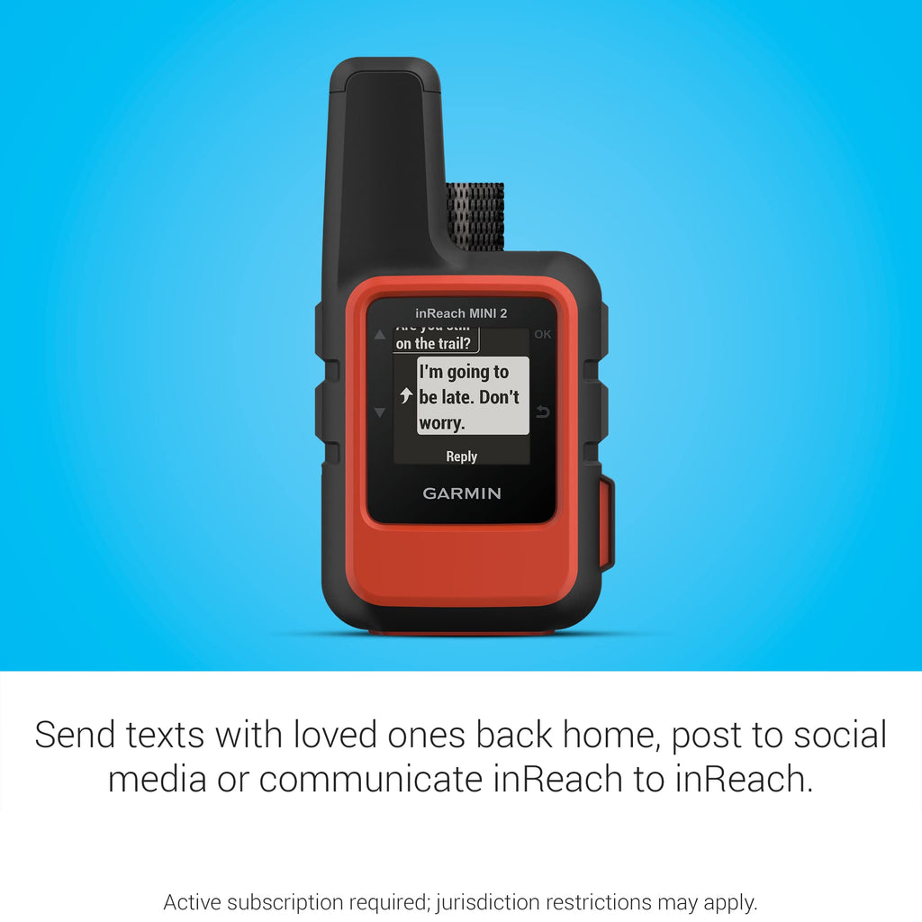 Garmin inReach Mini 2, Lightweight and Compact Satellite Communicator, Hiking Handheld, Orange - 010-02602-00