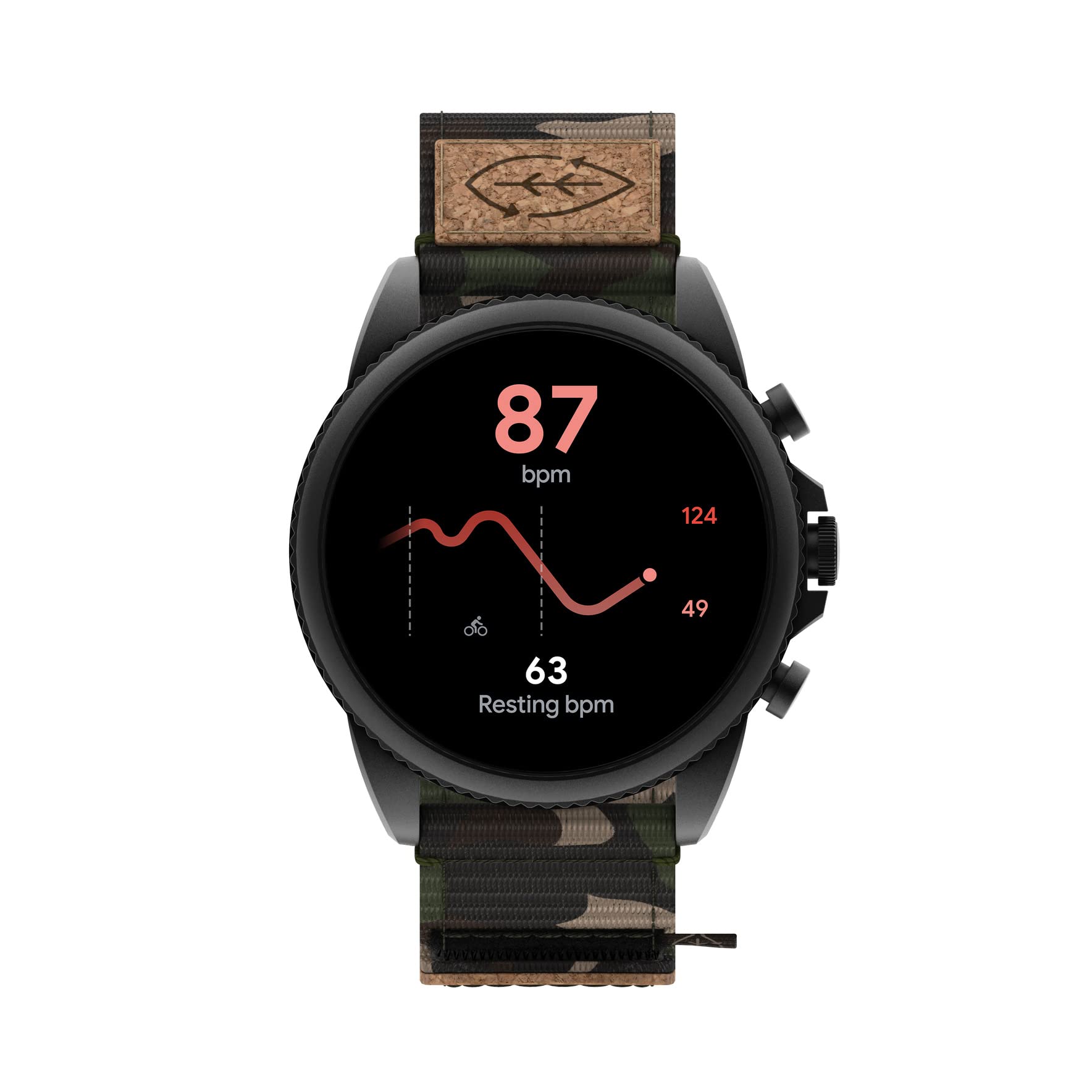 Fossil Men's Gen 6 44mm Stainless Steel and Silicone Touchscreen Smart Watch, Color: Black (Model: FTW4061V)