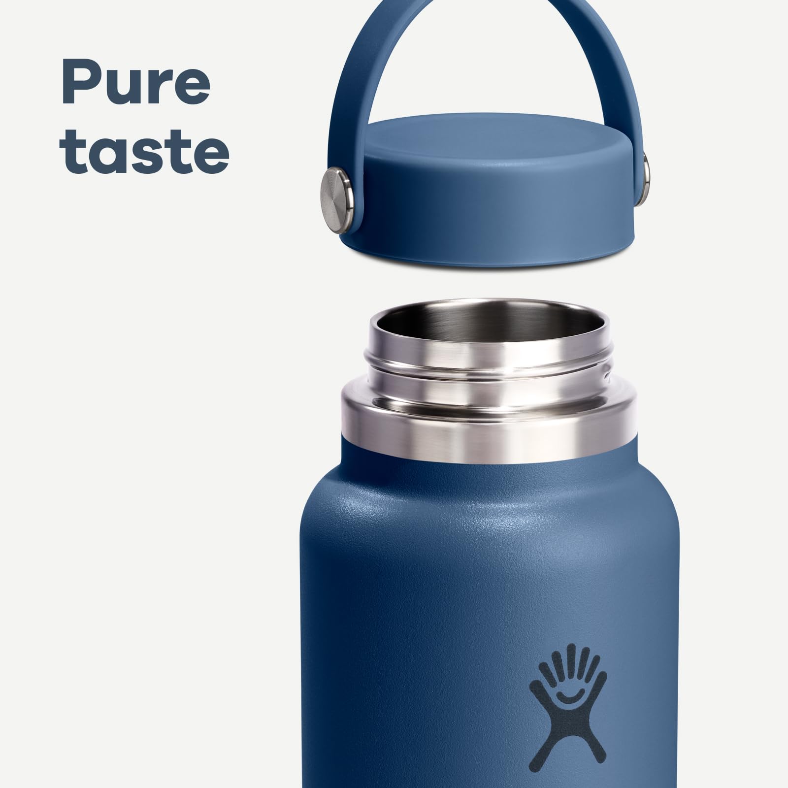 Hydro Flask Water Bottle - Insulated Stainless Steel - Wide Mouth Flex Lid, Non Spill, Leakproof and Refillable in 32 Oz White