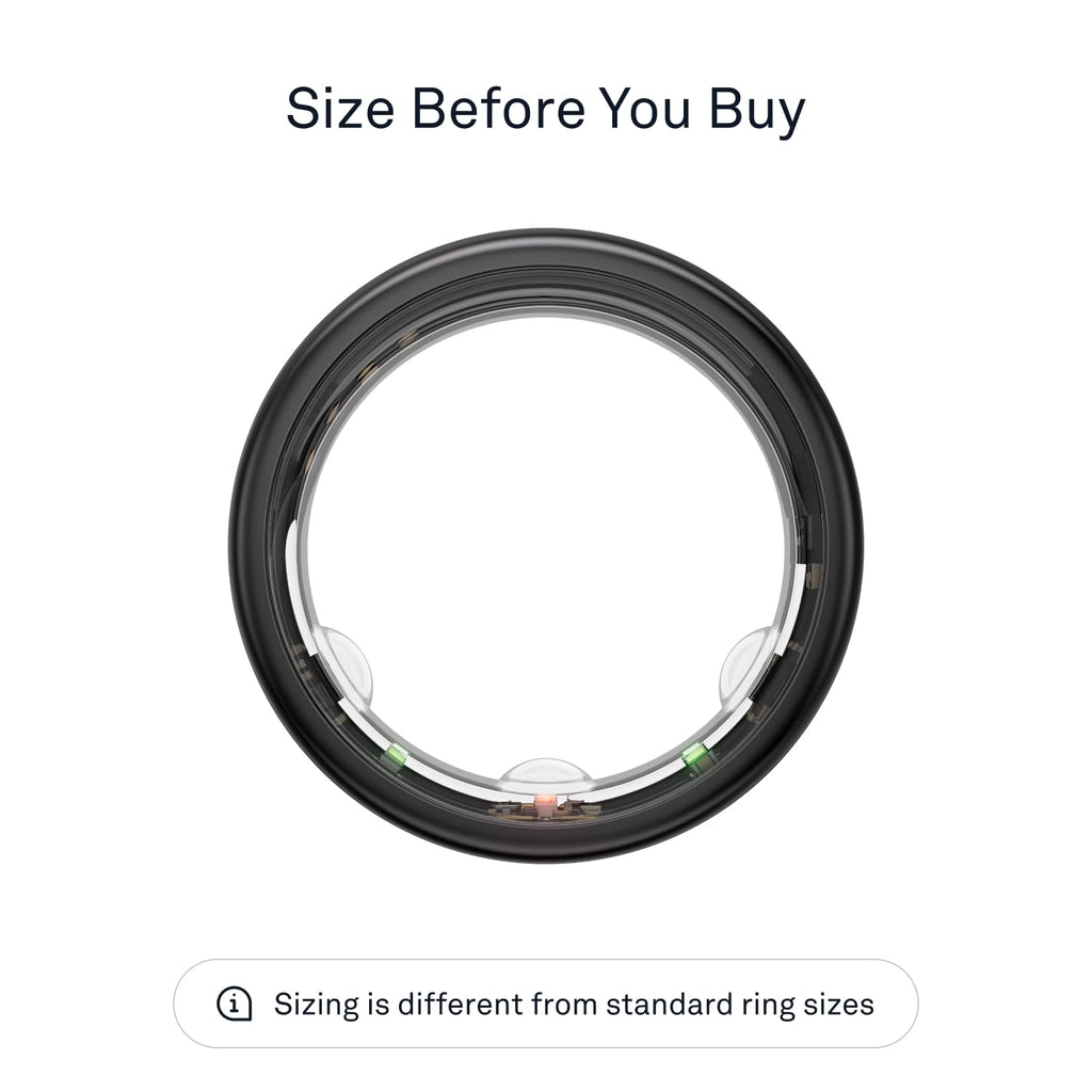 Oura Ring Gen3 Horizon - Black - Size 10 - Smart Ring - Size First with Oura Ring Gen3 Sizing Kit - Sleep Tracking Wearable - Heart Rate - Fitness Tracker - 5-7 Days Battery Life