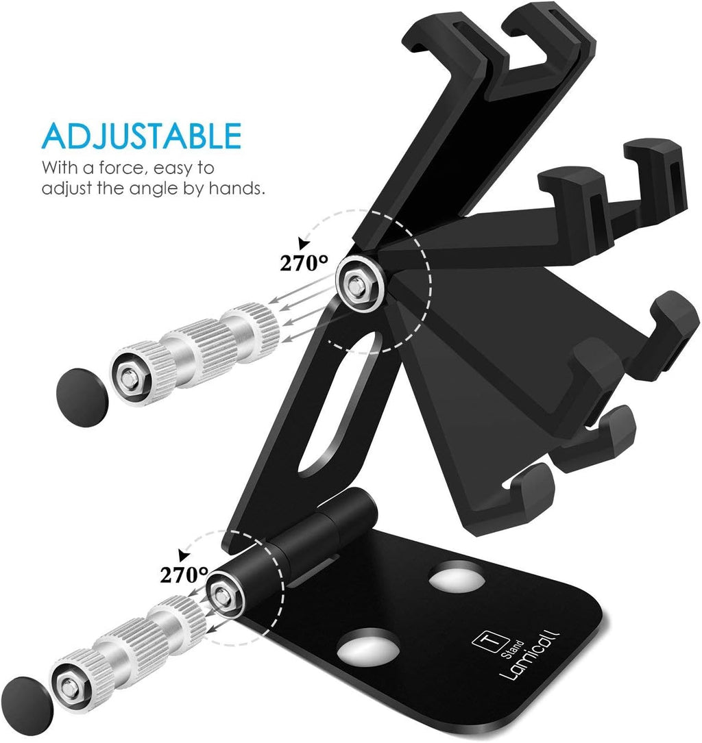 Lamicall Adjustable Phone Tablet Stand, Playstand for Switch, Foldable Desk Holder Dock, Compatible with iPad mini, 9.7'' iPad Pro Air, Phone 12 Mini 11 Pro Xs Xs Max Xr X 8 7 6 6s Plus SE (4-10'')