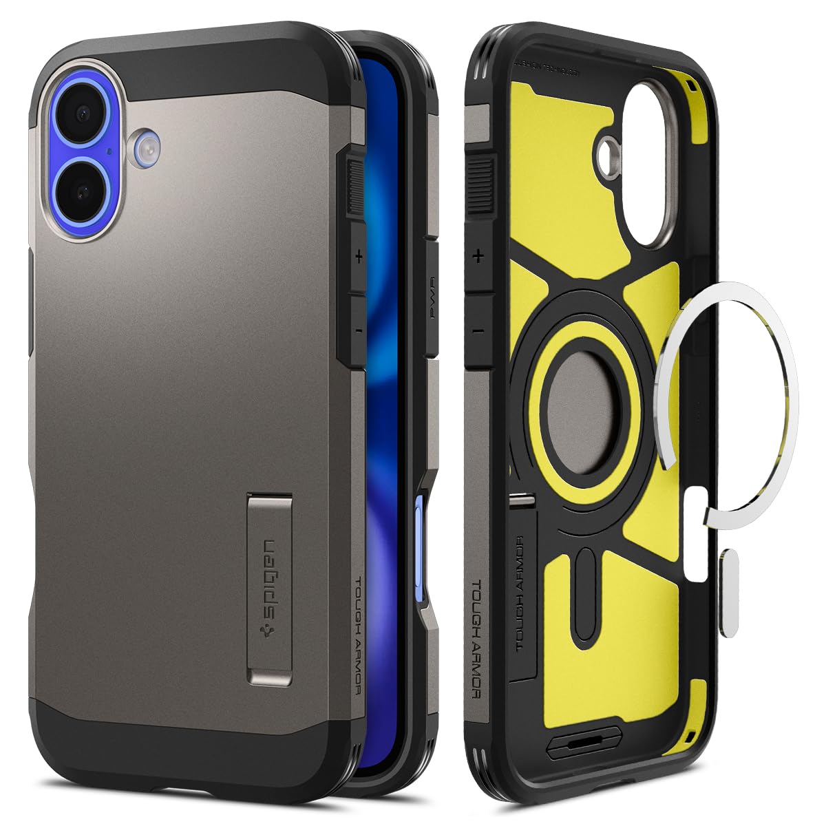 Spigen Tough Armor MagFit Designed for iPhone 15 Case (2023) [Kickstand] [Military-Grade Protection] Compatible with MagSafe - Black