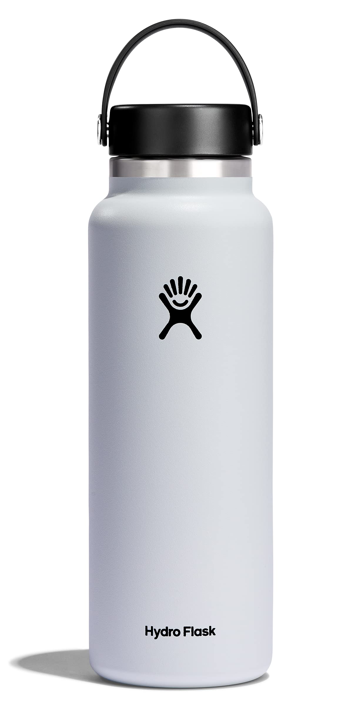 Hydro Flask Water Bottle - Insulated Stainless Steel - Wide Mouth Flex Lid, Non Spill, Leakproof and Refillable in 32 Oz White
