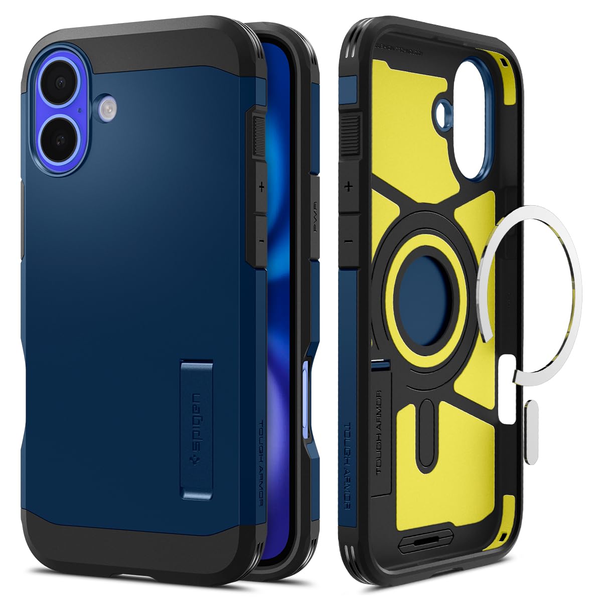 Spigen Tough Armor MagFit Designed for iPhone 15 Case (2023) [Kickstand] [Military-Grade Protection] Compatible with MagSafe - Black