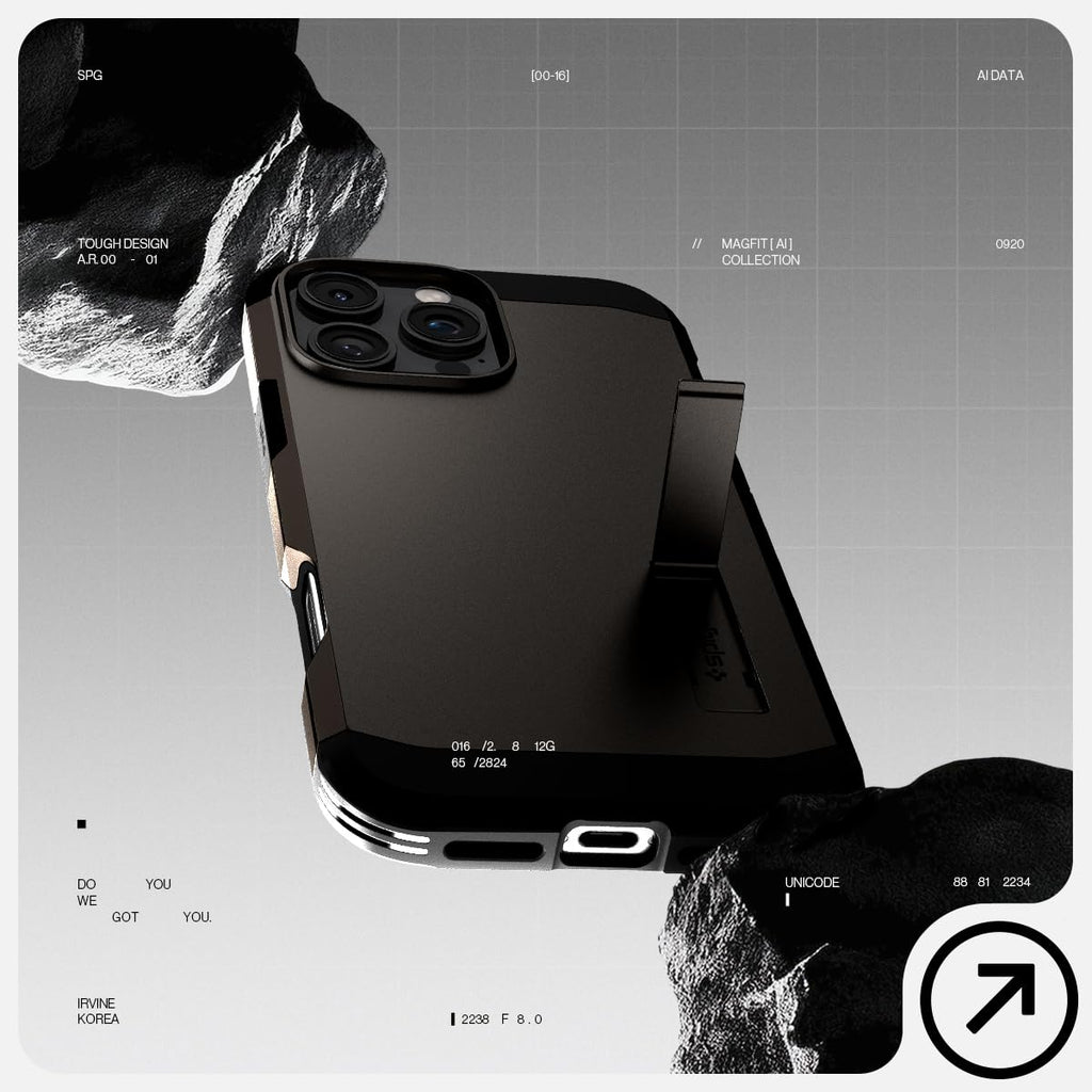 Spigen Tough Armor MagFit Designed for iPhone 15 Case (2023) [Kickstand] [Military-Grade Protection] Compatible with MagSafe - Black