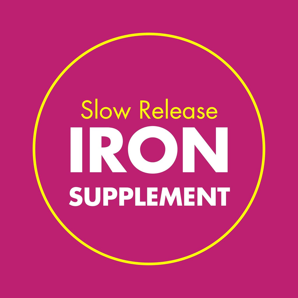 Slow Fe 45mg Iron Supplement for Iron Deficiency, Slow Release, High Potency, Easy to Swallow Tablets - 30 Count