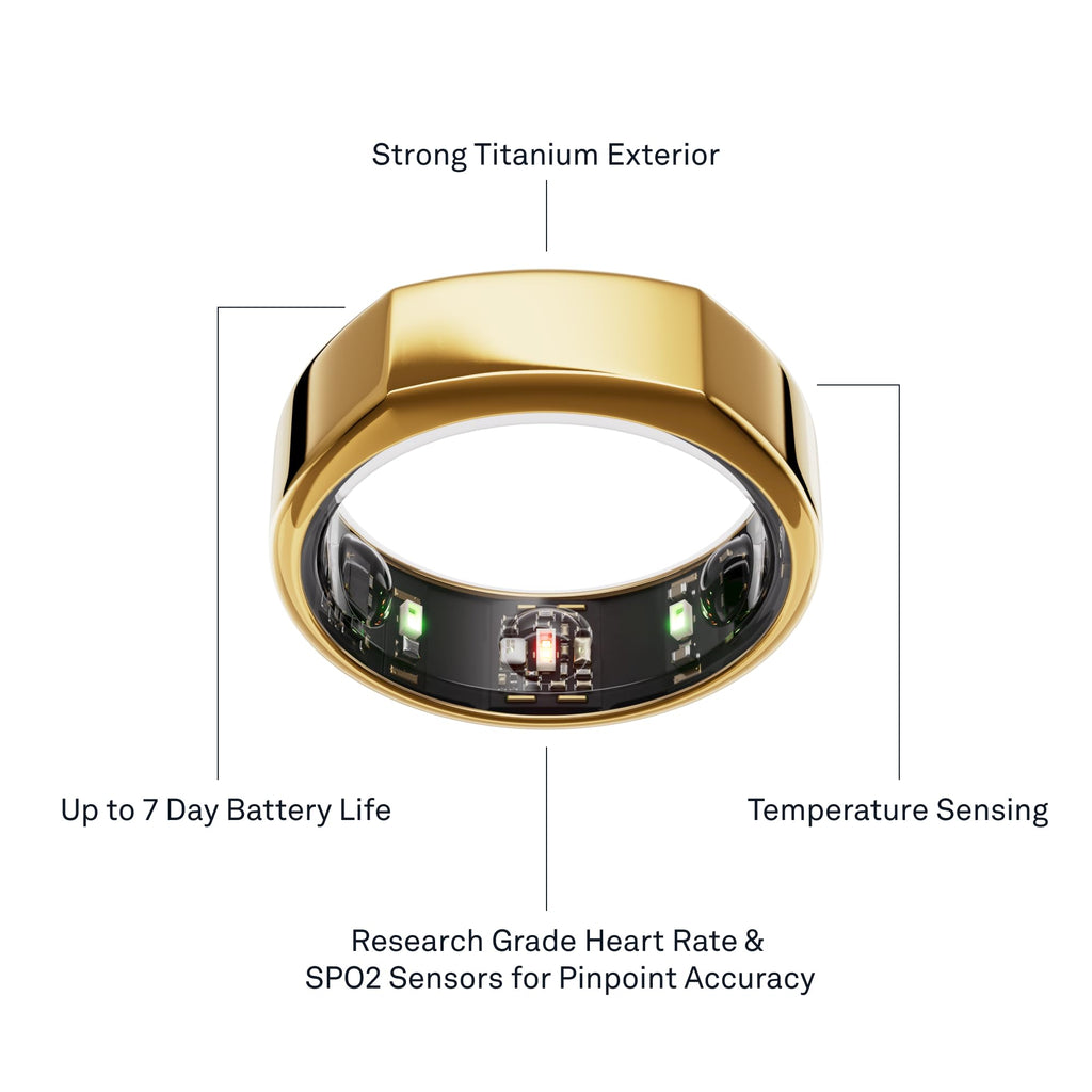 Oura Ring Gen3 Horizon - Black - Size 10 - Smart Ring - Size First with Oura Ring Gen3 Sizing Kit - Sleep Tracking Wearable - Heart Rate - Fitness Tracker - 5-7 Days Battery Life
