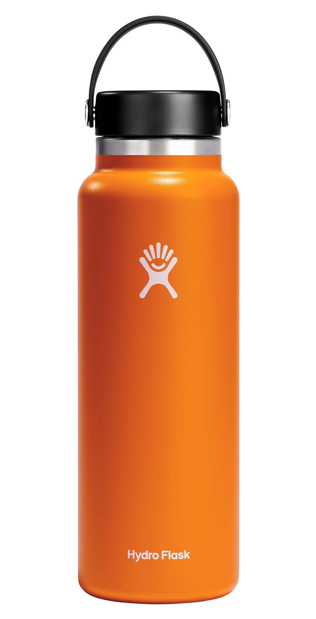 Hydro Flask Water Bottle - Insulated Stainless Steel - Wide Mouth Flex Lid, Non Spill, Leakproof and Refillable in 32 Oz White