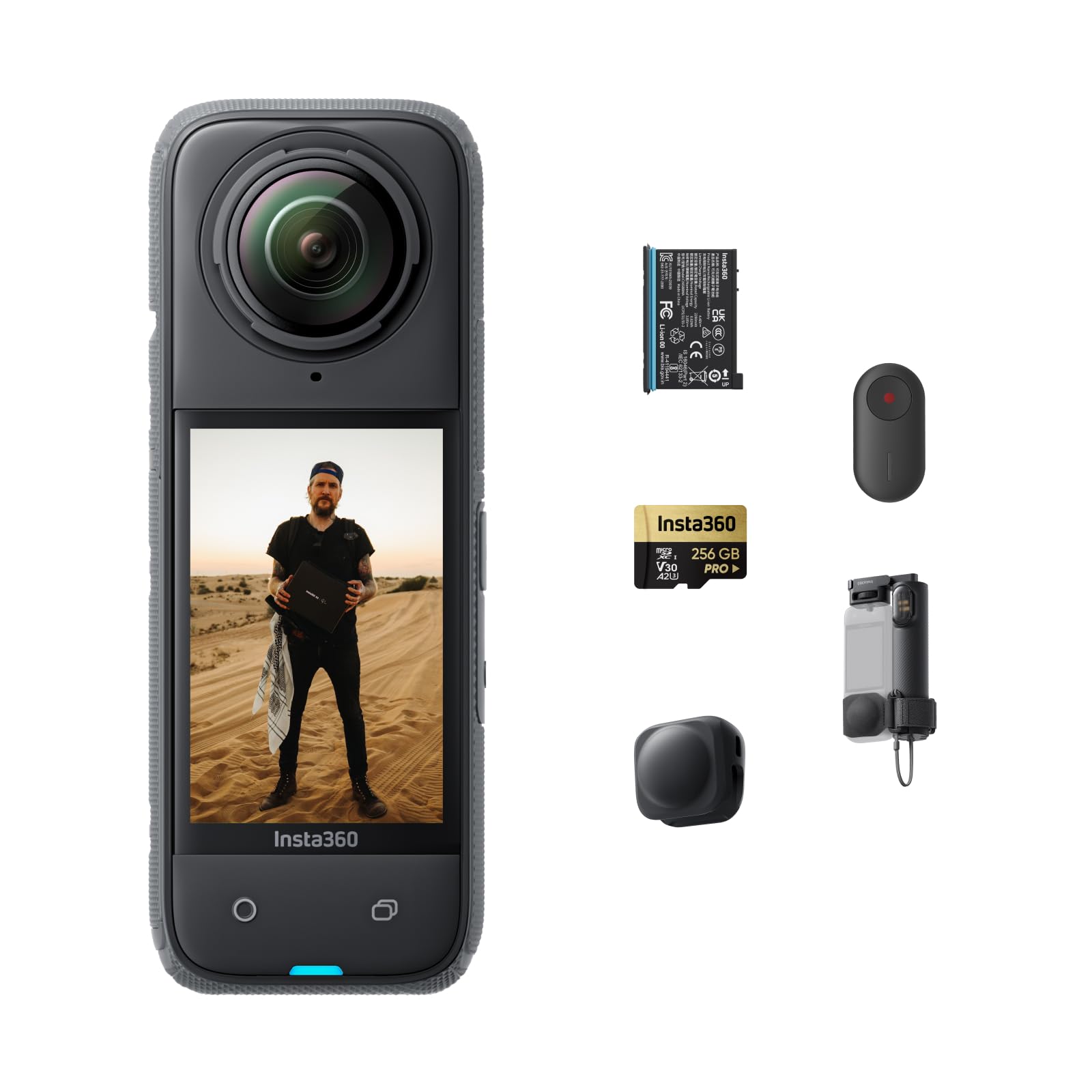 Insta360 X4 Standard Bundle - Waterproof 8K 360 Action Camera, 4K Wide-Angle Video, Invisible Selfie Stick Effect, Removable Lens Guards, 135 Min Battery Life, AI Editing, Stabilization