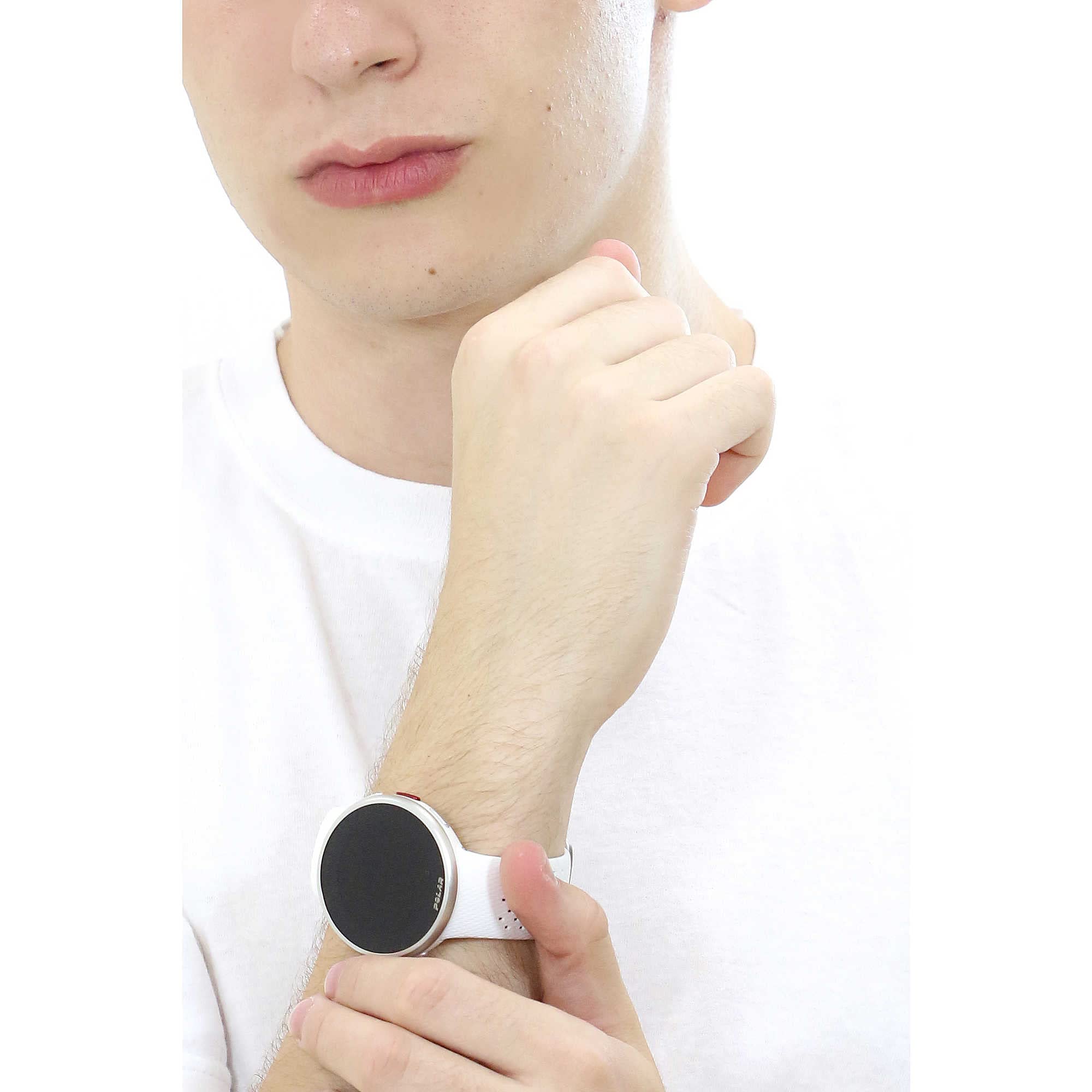 POLAR Pacer Pro Advanced Ultra-Light GPS Fitness Tracker Smartwatch for Runners with Training Program & Recovery Tools; S-L, for Men or Women, White-Red